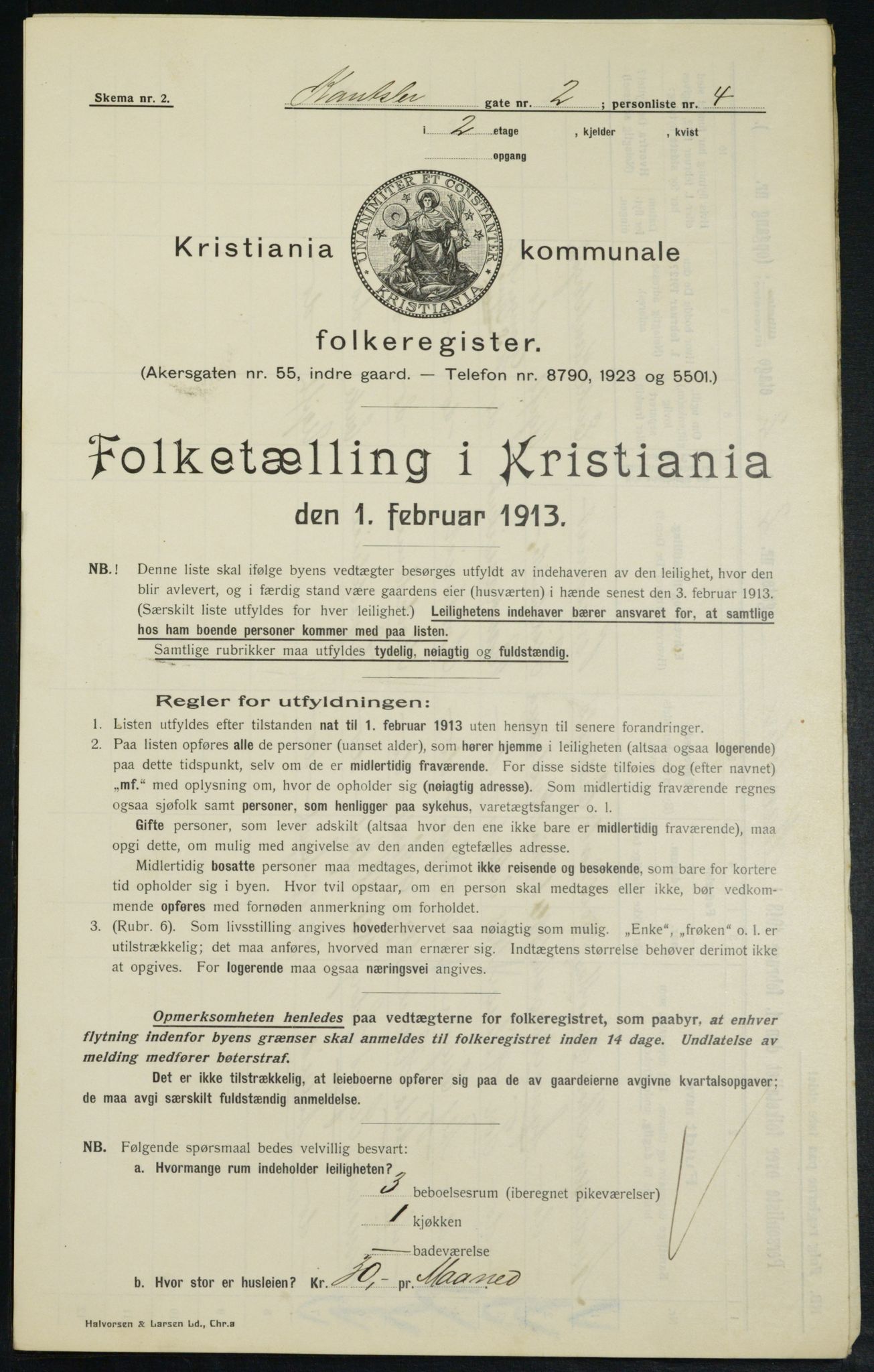 OBA, Municipal Census 1913 for Kristiania, 1913, p. 47794