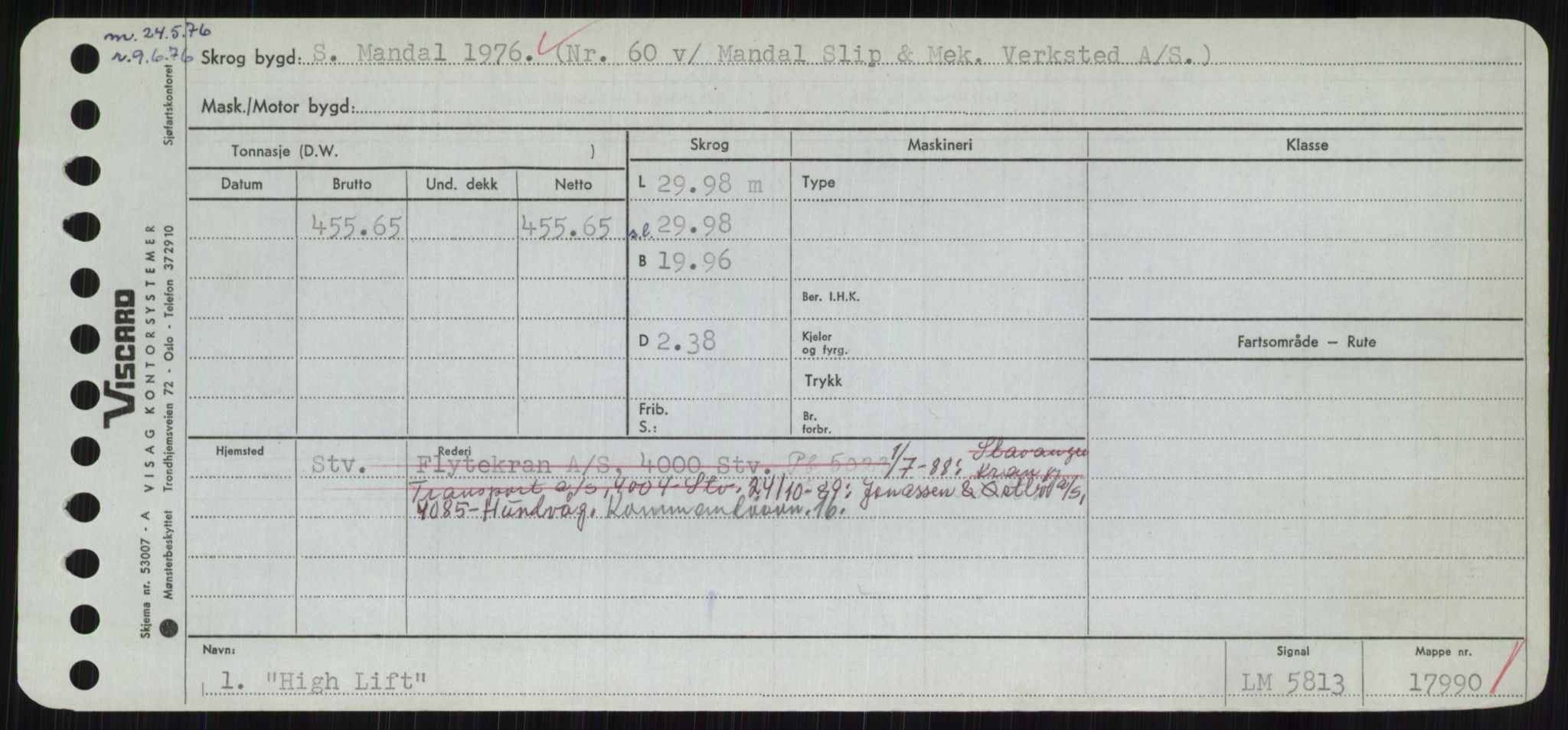 Sjøfartsdirektoratet med forløpere, Skipsmålingen, RA/S-1627/H/Hc/L0001: Lektere, A-Y, p. 231