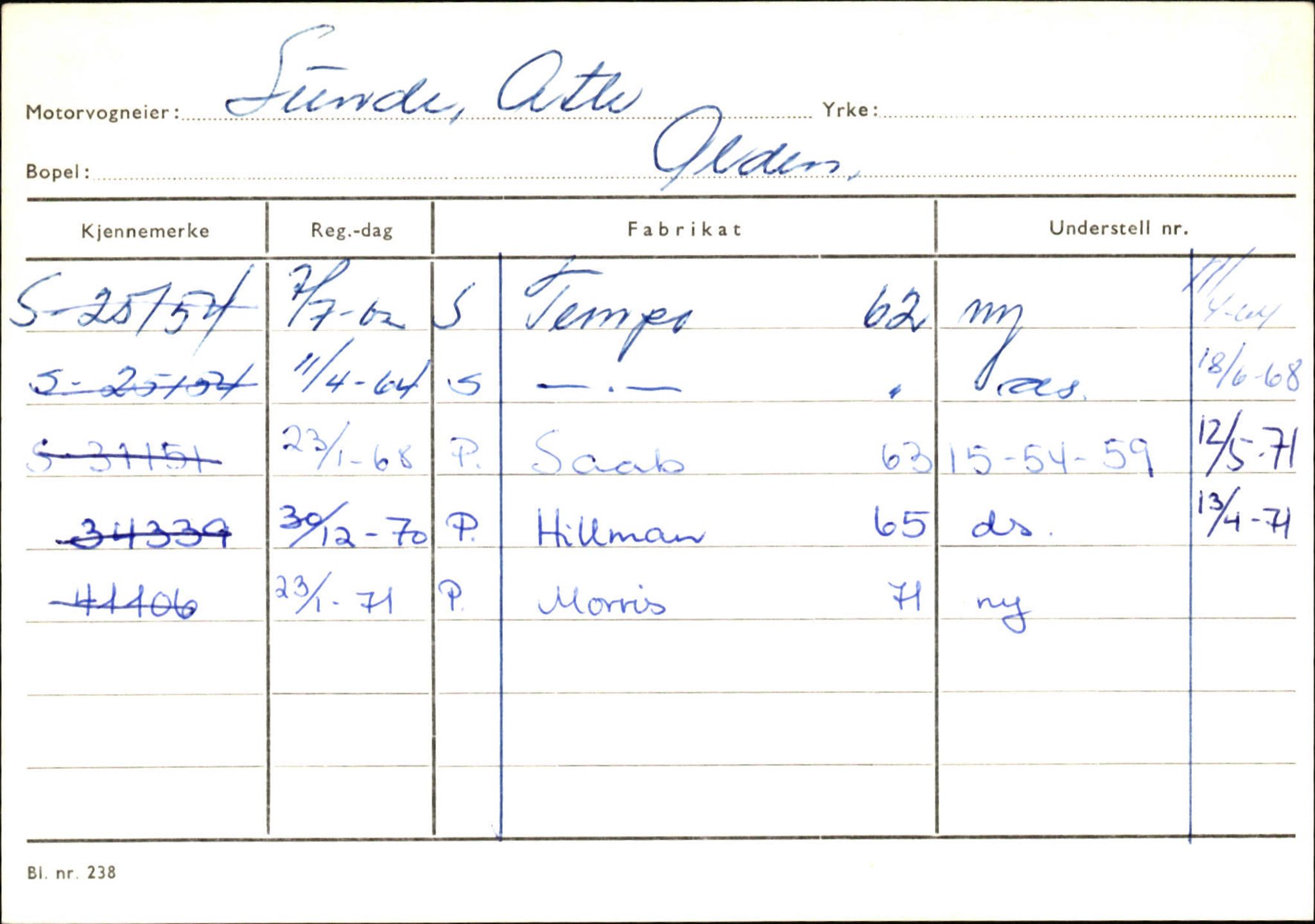 Statens vegvesen, Sogn og Fjordane vegkontor, AV/SAB-A-5301/4/F/L0131: Eigarregister Høyanger P-Å. Stryn S-Å, 1945-1975, p. 1604