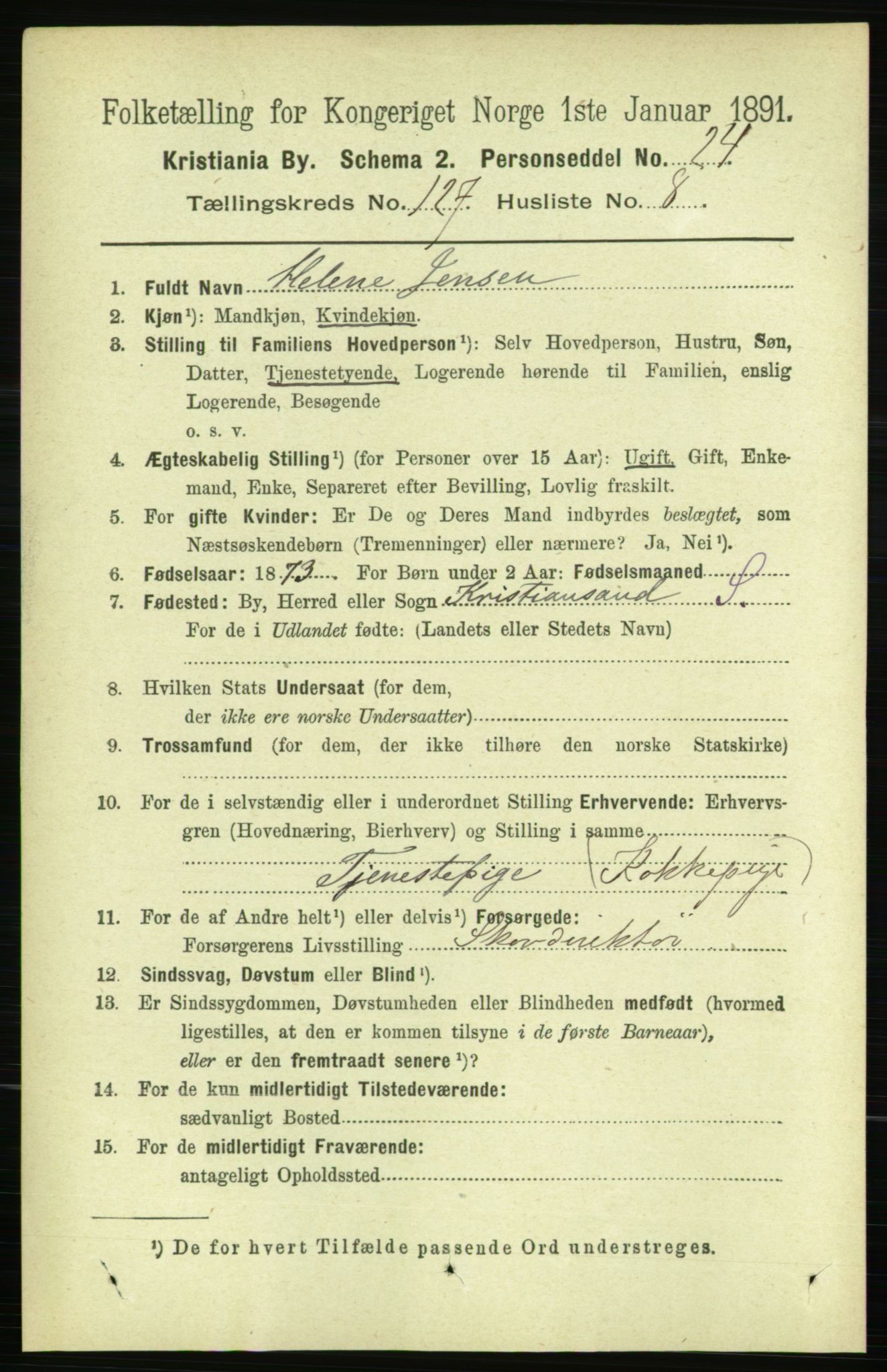 RA, 1891 census for 0301 Kristiania, 1891, p. 68124