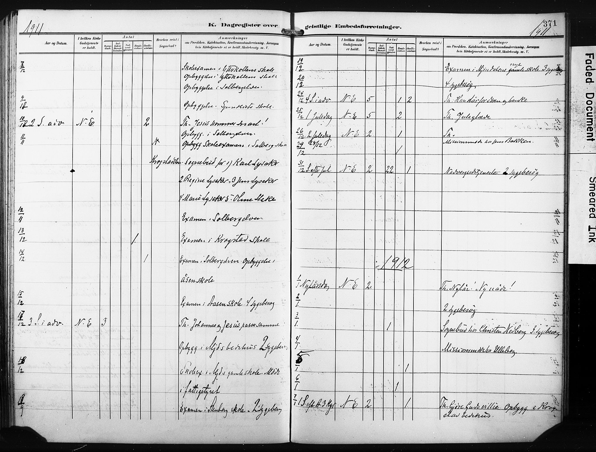 Nedre Eiker kirkebøker, AV/SAKO-A-612/F/Fa/L0006: Parish register (official) no. 6, 1906-1912, p. 371