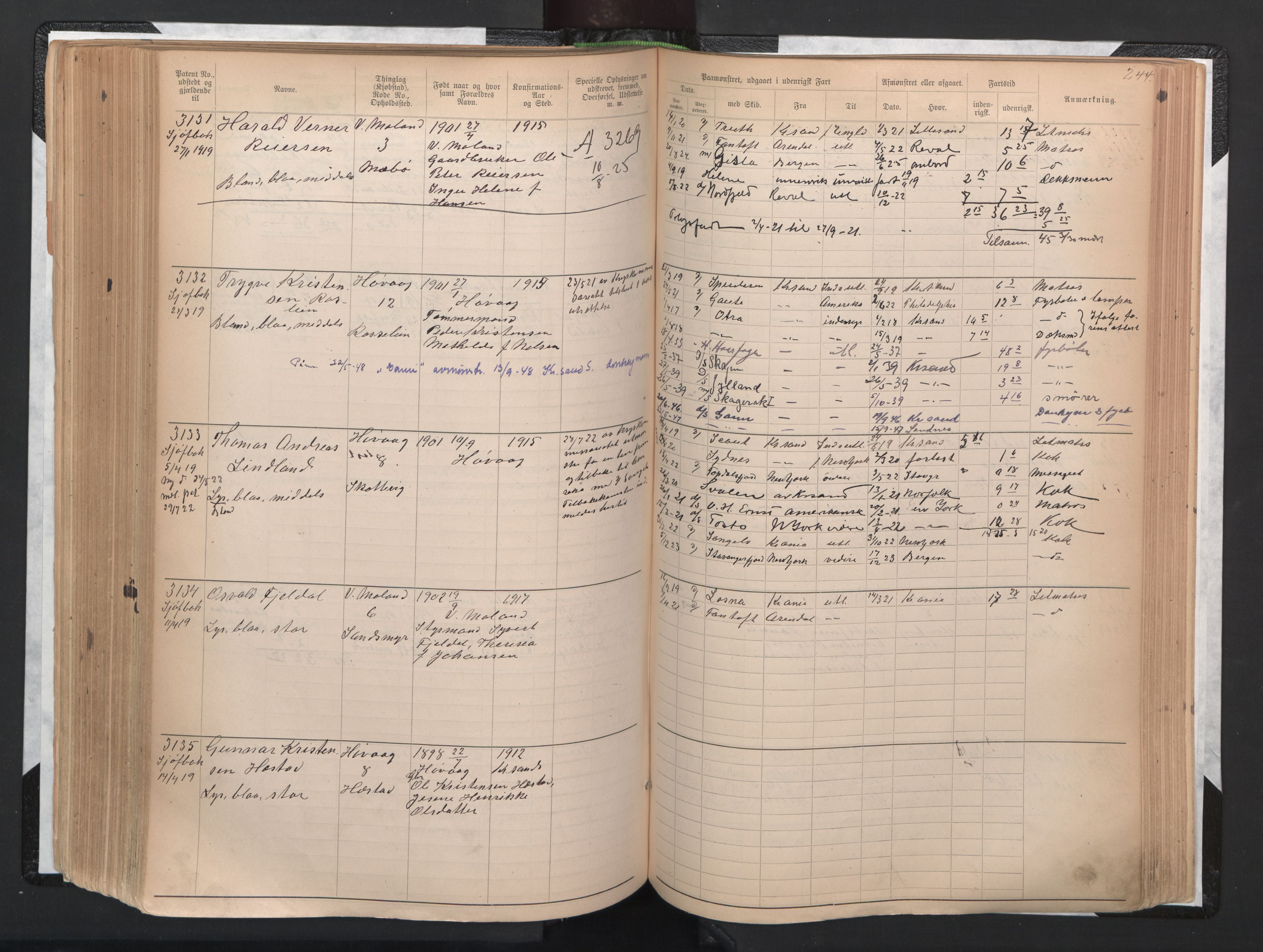 Lillesand mønstringskrets, AV/SAK-2031-0014/F/Fa/L0005: Annotasjonsrulle nr 1921-3502 med register, G-2, 1890-1948, p. 278