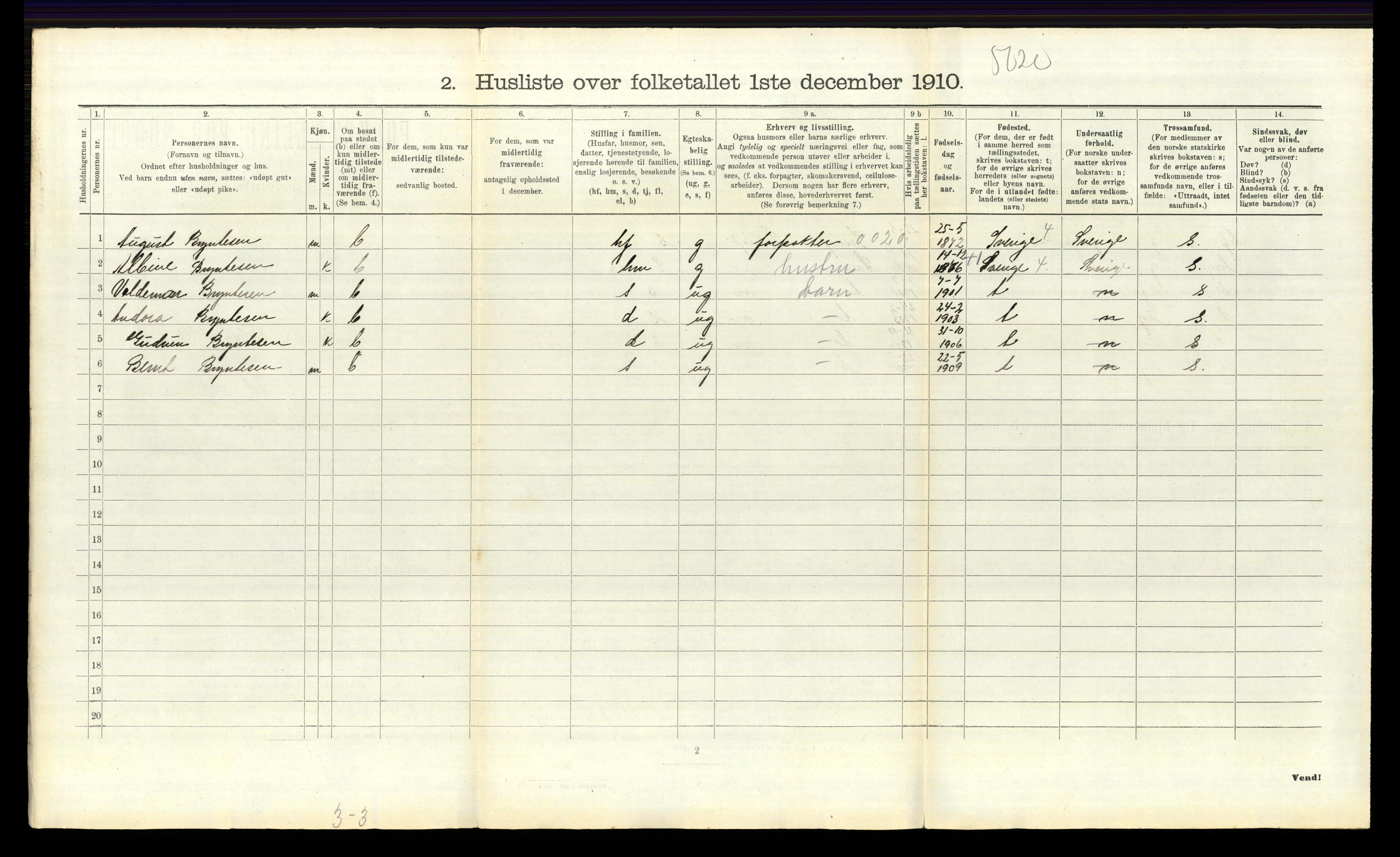 RA, 1910 census for Idd, 1910, p. 1299