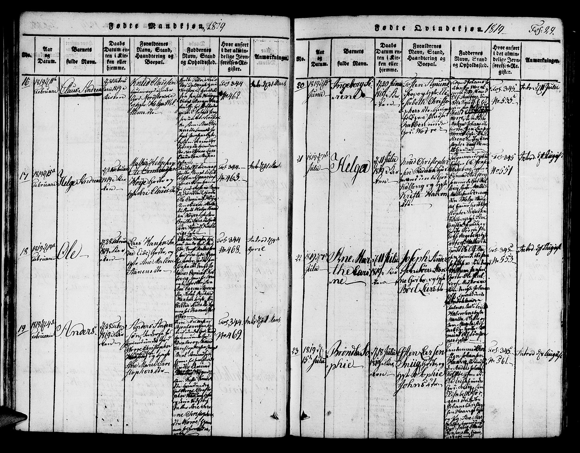 Avaldsnes sokneprestkontor, AV/SAST-A -101851/H/Ha/Haa/L0004: Parish register (official) no. A 4, 1816-1825, p. 29