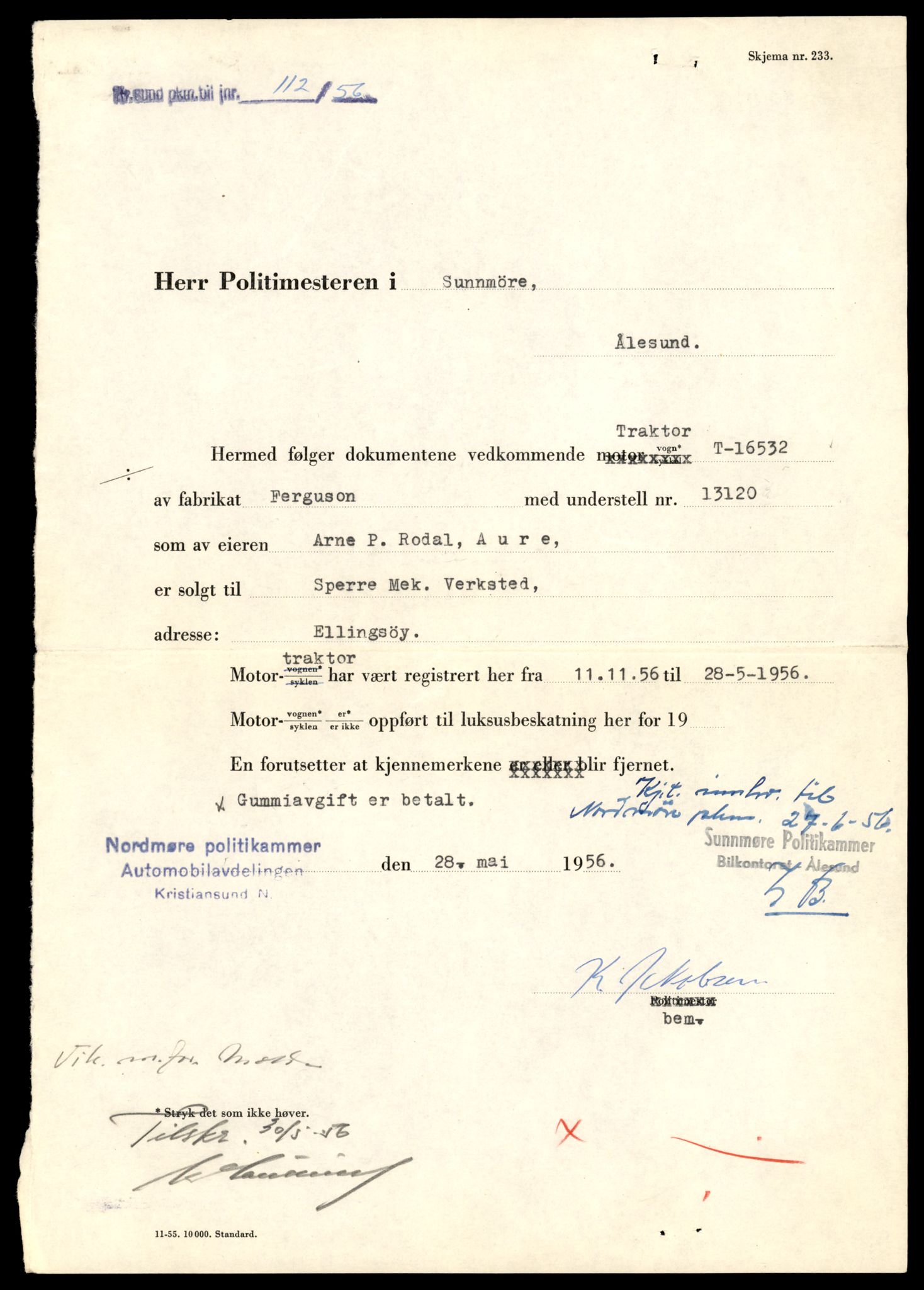 Møre og Romsdal vegkontor - Ålesund trafikkstasjon, AV/SAT-A-4099/F/Fe/L0049: Registreringskort for kjøretøy T 14864 - T 18613, 1927-1998, p. 3279