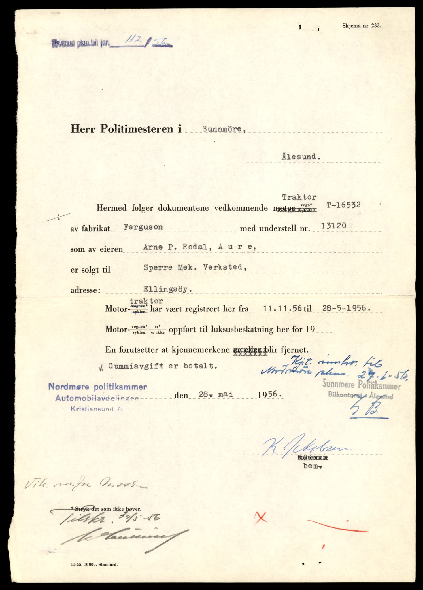 Møre og Romsdal vegkontor - Ålesund trafikkstasjon, SAT/A-4099/F/Fe/L0049: Registreringskort for kjøretøy T 14864 - T 18613, 1927-1998, p. 3279