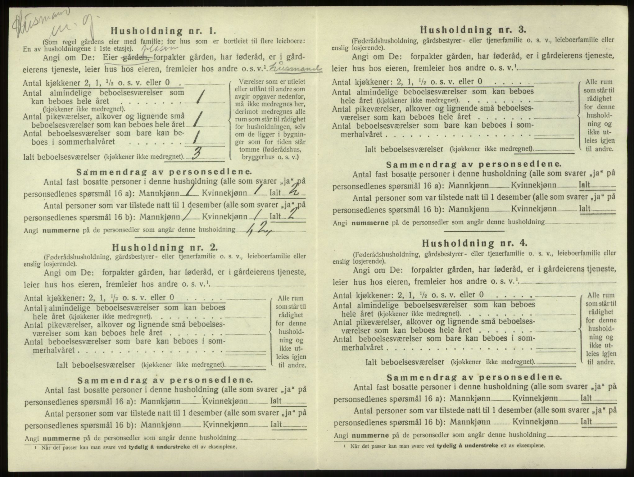 SAB, 1920 census for Førde, 1920, p. 271