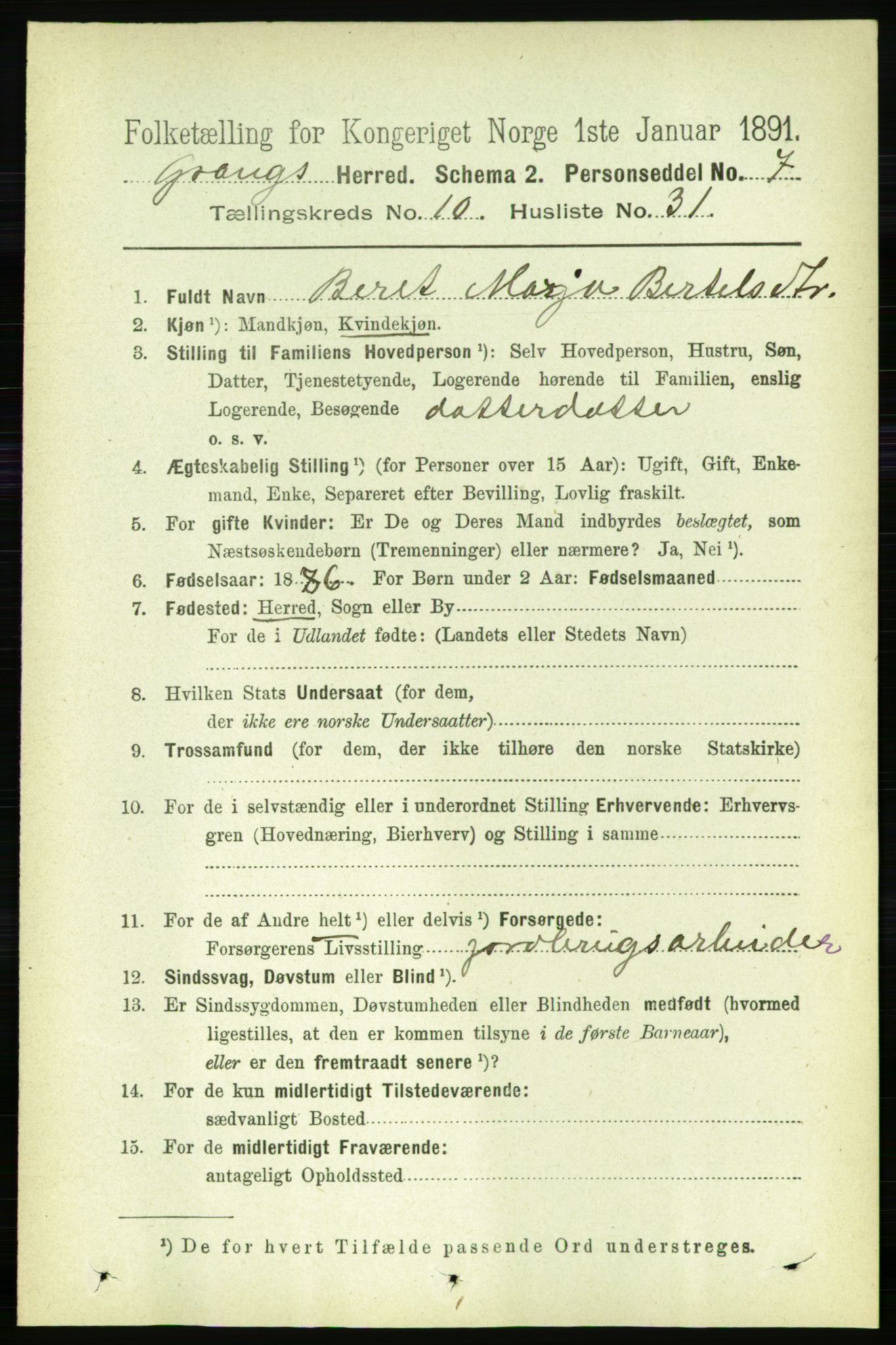 RA, 1891 census for 1742 Grong, 1891, p. 3855