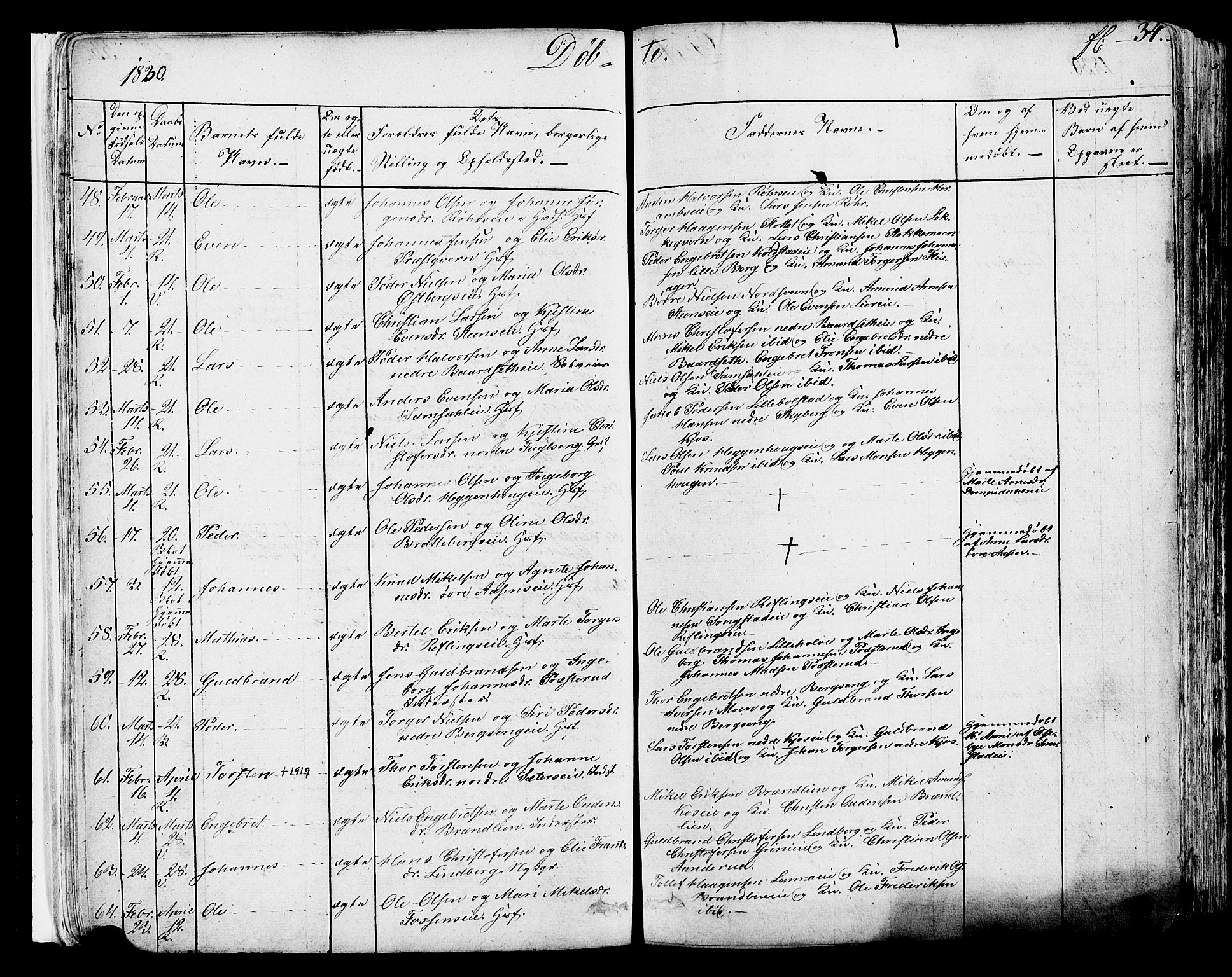 Ringsaker prestekontor, SAH/PREST-014/K/Ka/L0007: Parish register (official) no. 7A, 1826-1837, p. 34