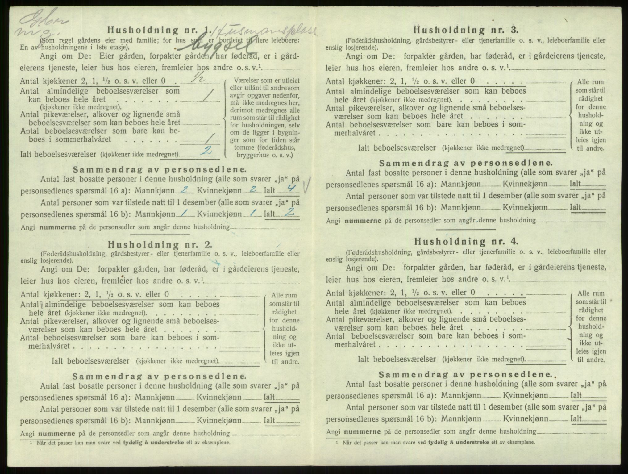 SAB, 1920 census for Fjaler, 1920, p. 440