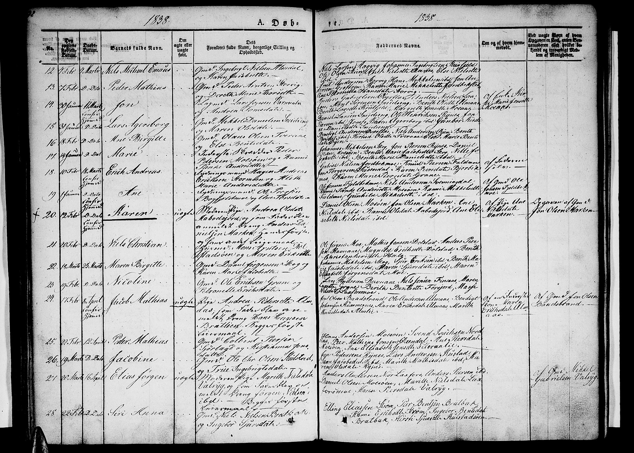 Ministerialprotokoller, klokkerbøker og fødselsregistre - Nordland, SAT/A-1459/820/L0289: Parish register (official) no. 820A10, 1826-1845, p. 92