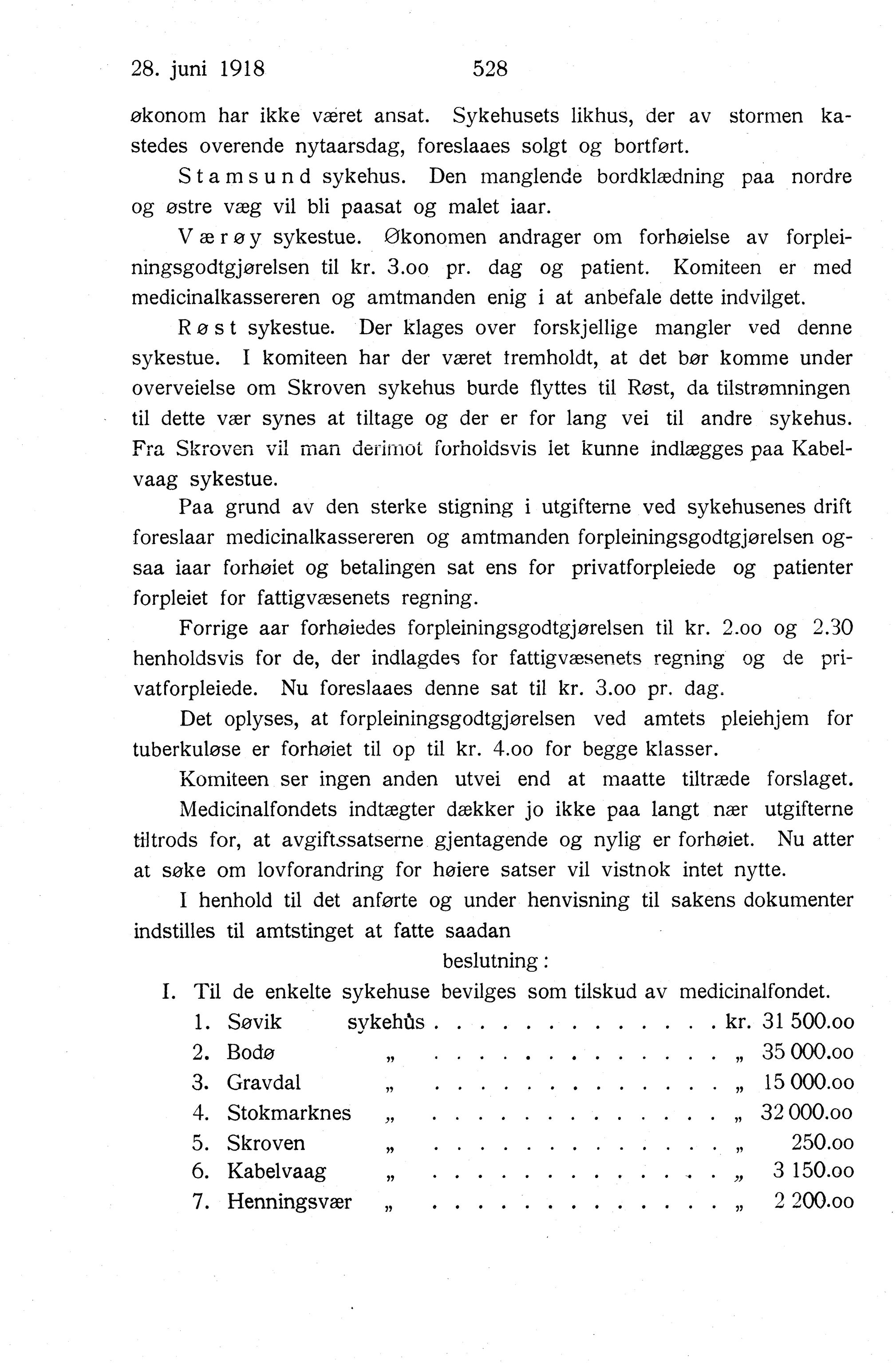 Nordland Fylkeskommune. Fylkestinget, AIN/NFK-17/176/A/Ac/L0041: Fylkestingsforhandlinger 1918, 1918