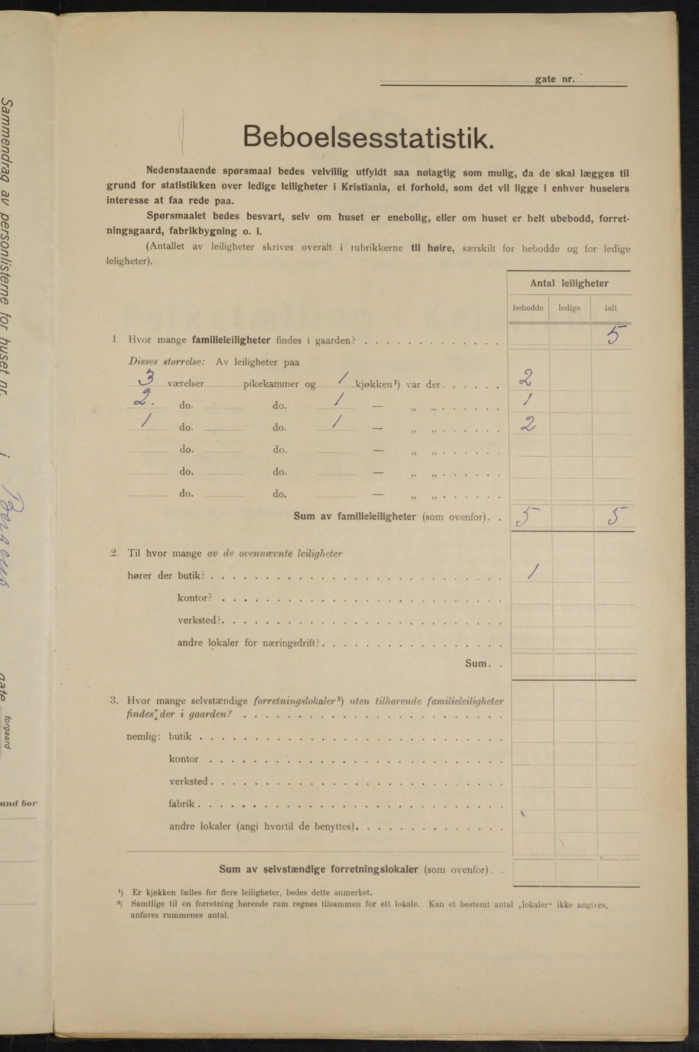 OBA, Municipal Census 1915 for Kristiania, 1915, p. 3775