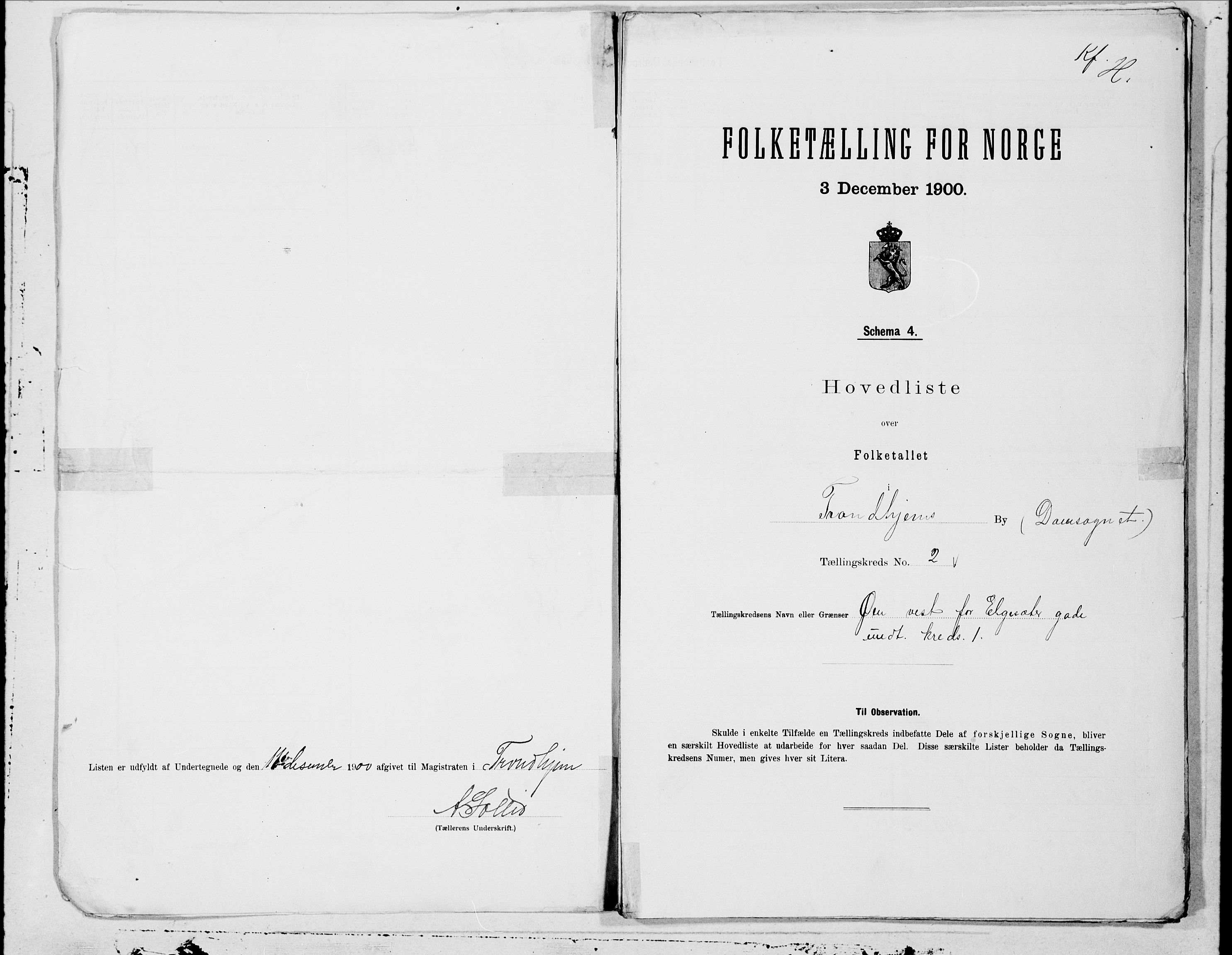 SAT, 1900 census for Trondheim, 1900, p. 3