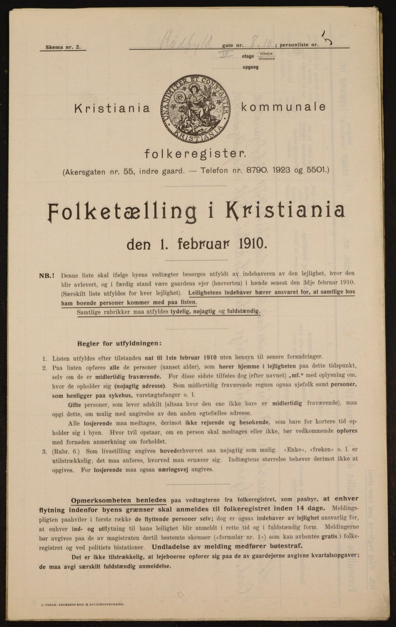 OBA, Municipal Census 1910 for Kristiania, 1910, p. 82160