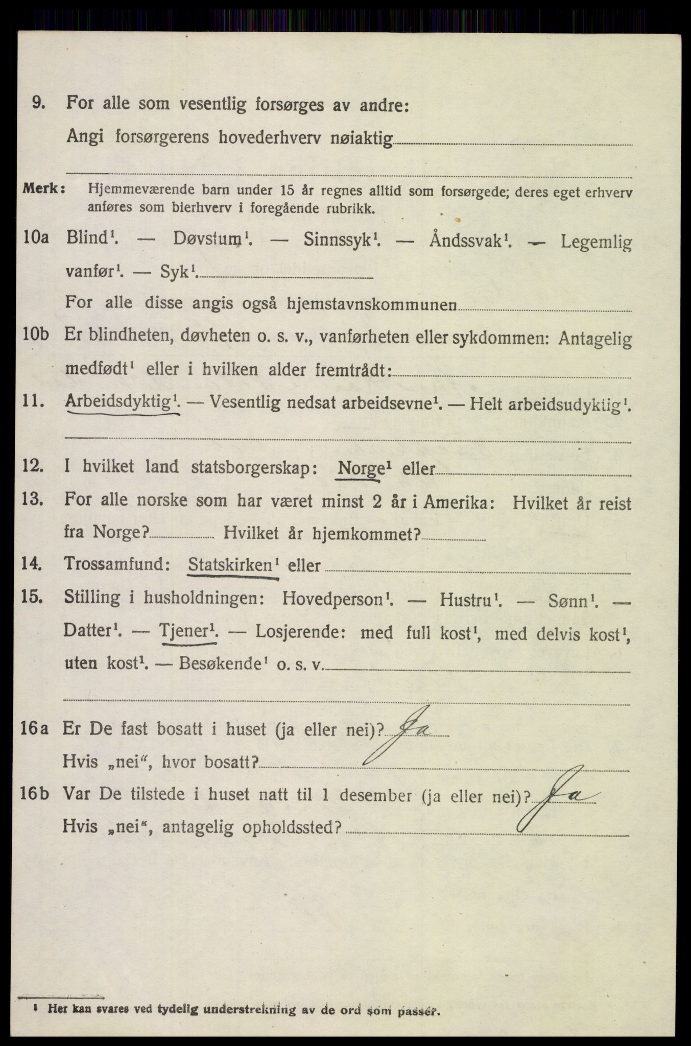 SAH, 1920 census for Vardal, 1920, p. 13598