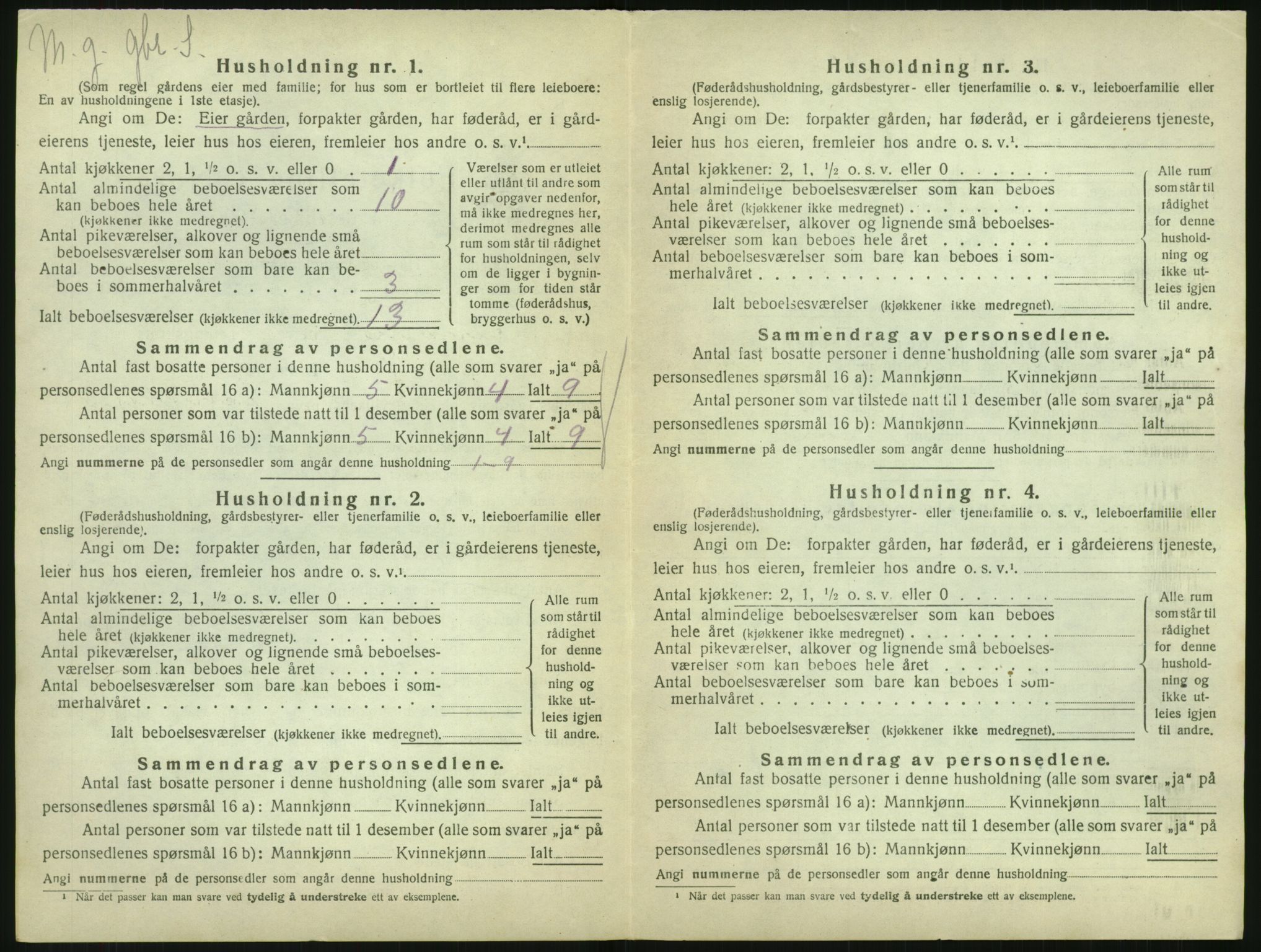 SAK, 1920 census for Vegårshei, 1920, p. 191