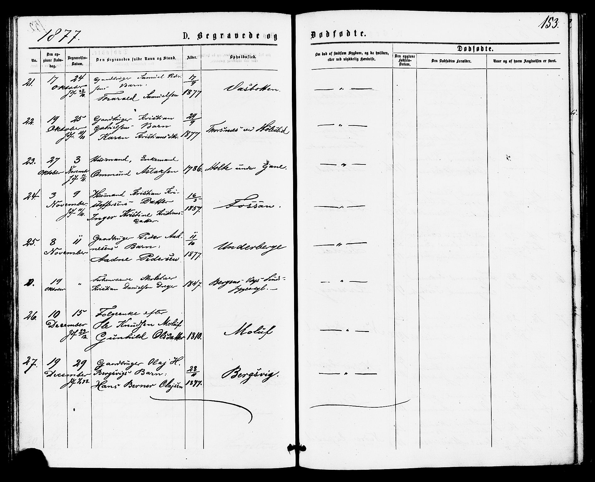 Høgsfjord sokneprestkontor, AV/SAST-A-101624/H/Ha/Haa/L0004: Parish register (official) no. A 4, 1876-1884, p. 153