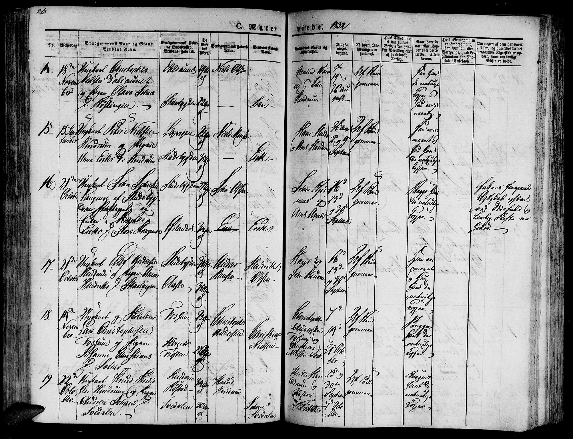Ministerialprotokoller, klokkerbøker og fødselsregistre - Nord-Trøndelag, SAT/A-1458/701/L0006: Parish register (official) no. 701A06, 1825-1841, p. 218