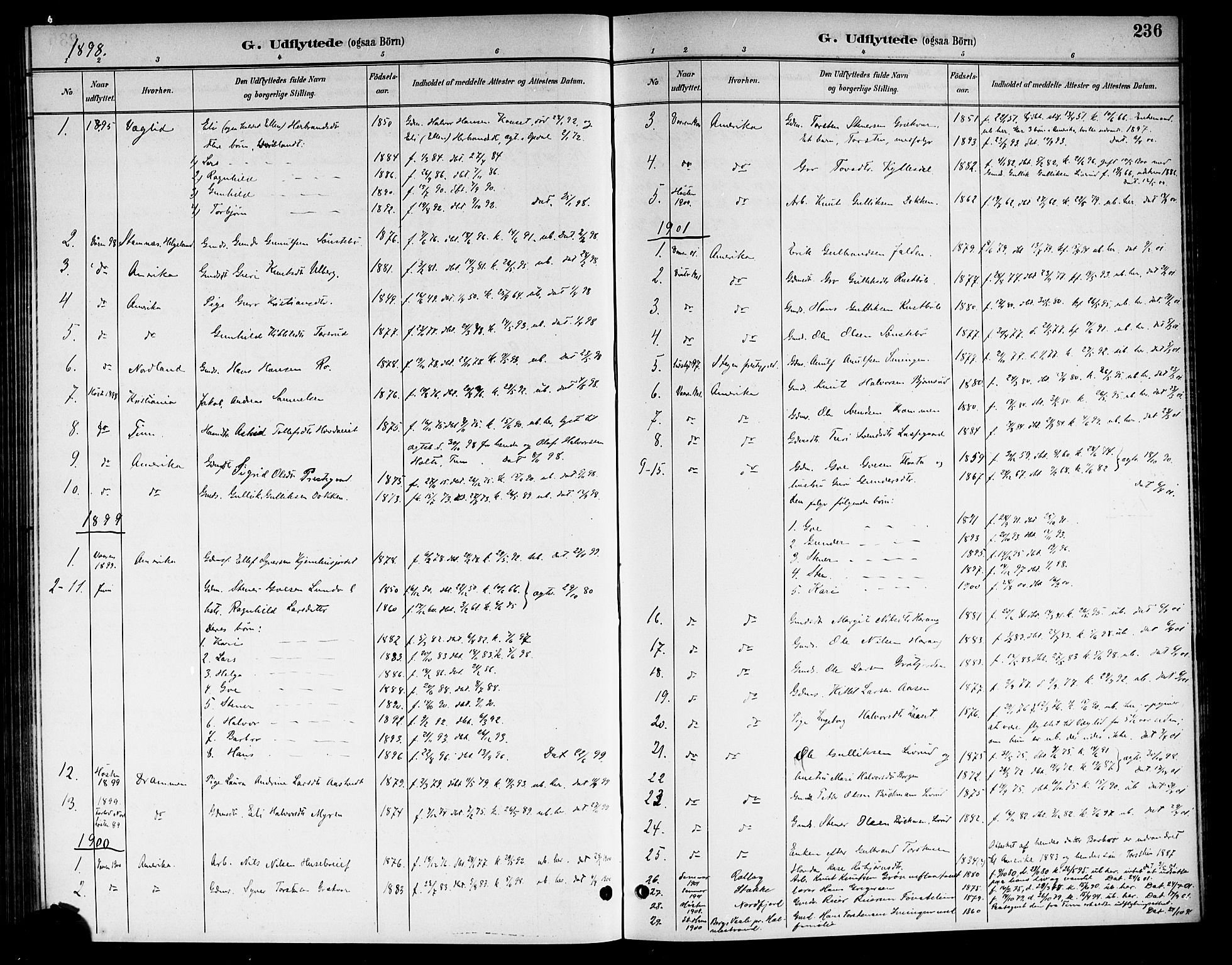 Nore kirkebøker, SAKO/A-238/G/Gb/L0003: Parish register (copy) no. II 3, 1894-1923, p. 236