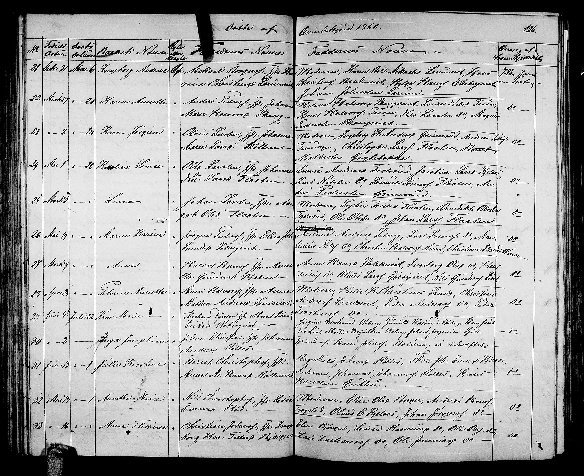 Sande Kirkebøker, AV/SAKO-A-53/G/Ga/L0002: Parish register (copy) no. 2, 1847-1863, p. 126