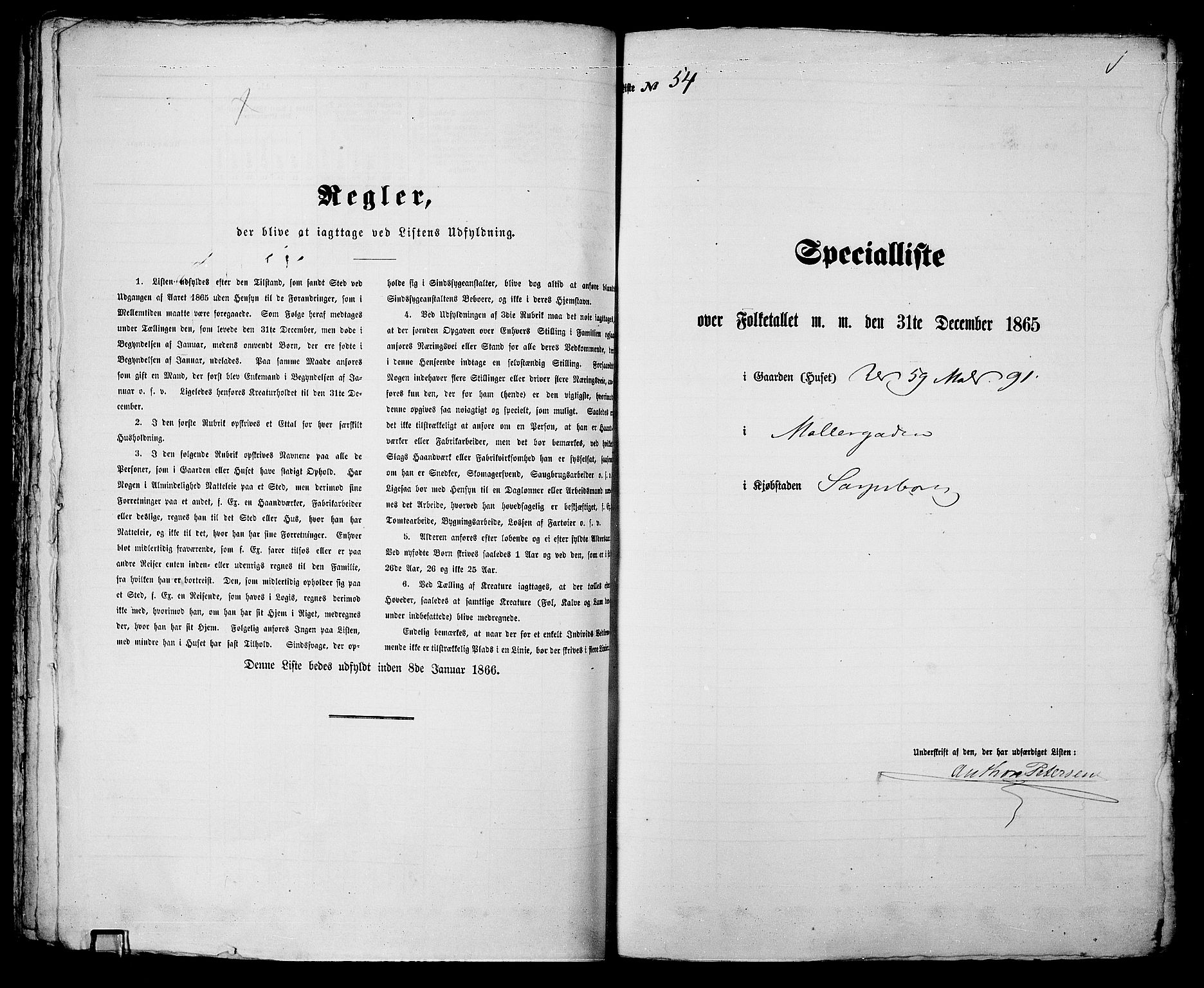 RA, 1865 census for Sarpsborg, 1865, p. 116