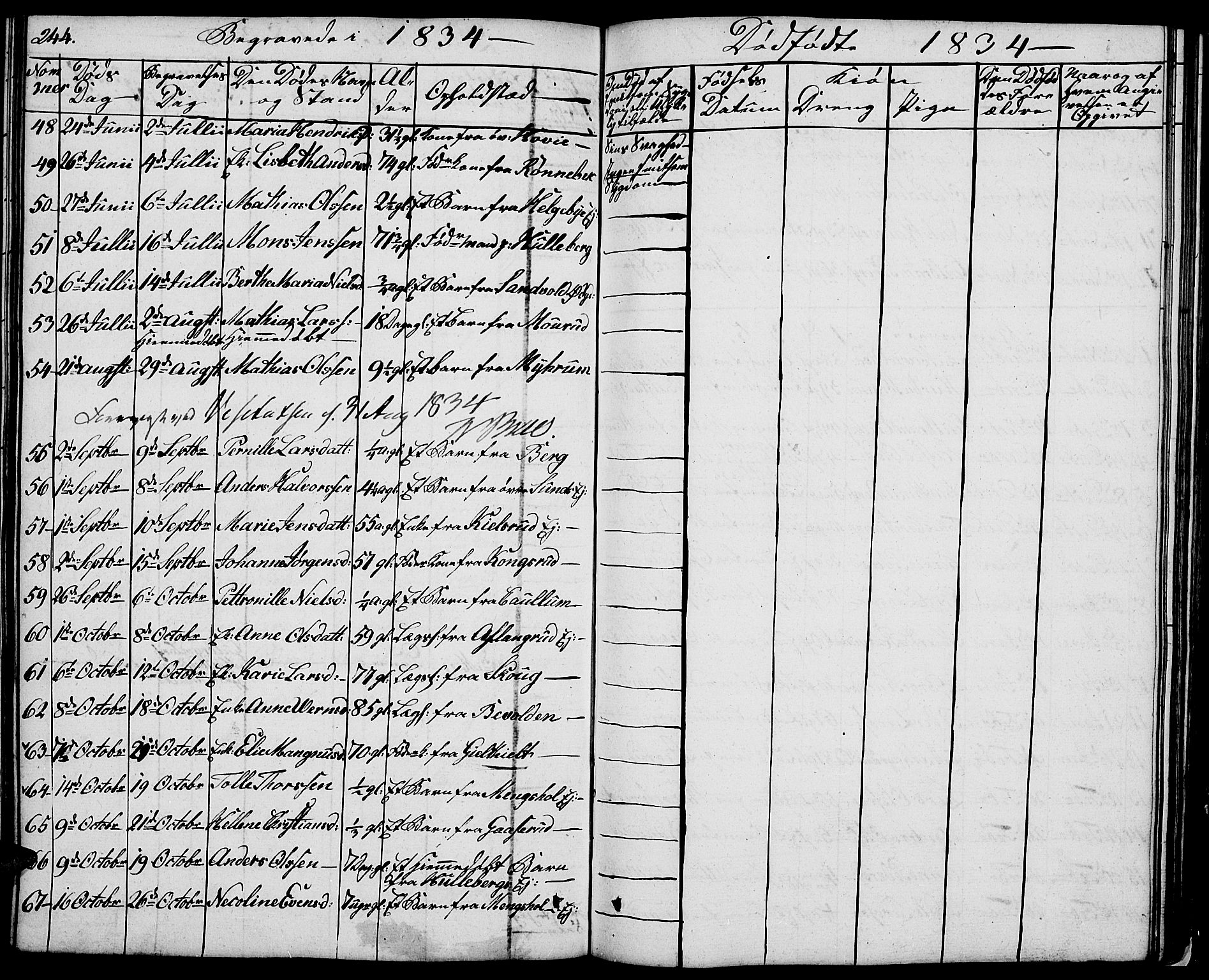 Nes prestekontor, Hedmark, AV/SAH-PREST-020/L/La/L0004: Parish register (copy) no. 4, 1832-1861, p. 244