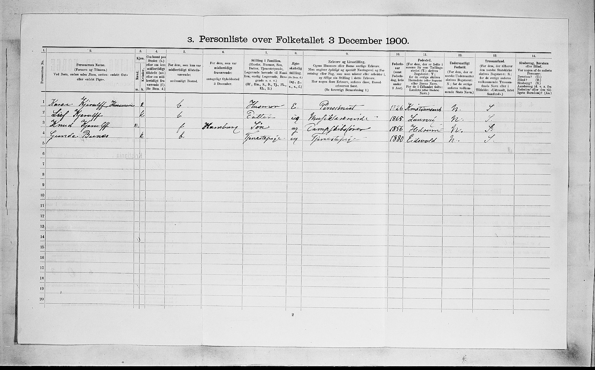 SAO, 1900 census for Kristiania, 1900, p. 32698