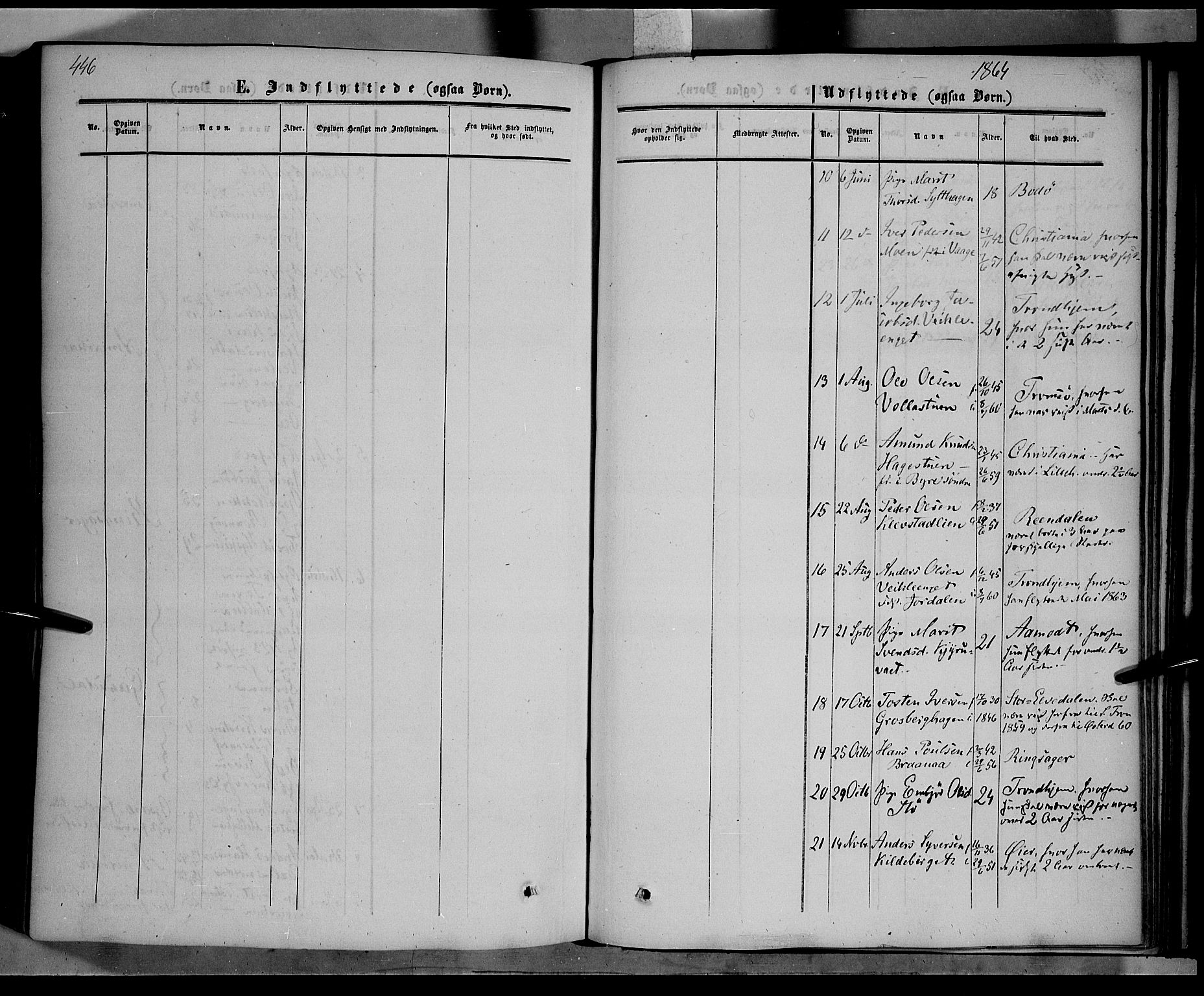 Nord-Fron prestekontor, SAH/PREST-080/H/Ha/Haa/L0001: Parish register (official) no. 1, 1851-1864, p. 446