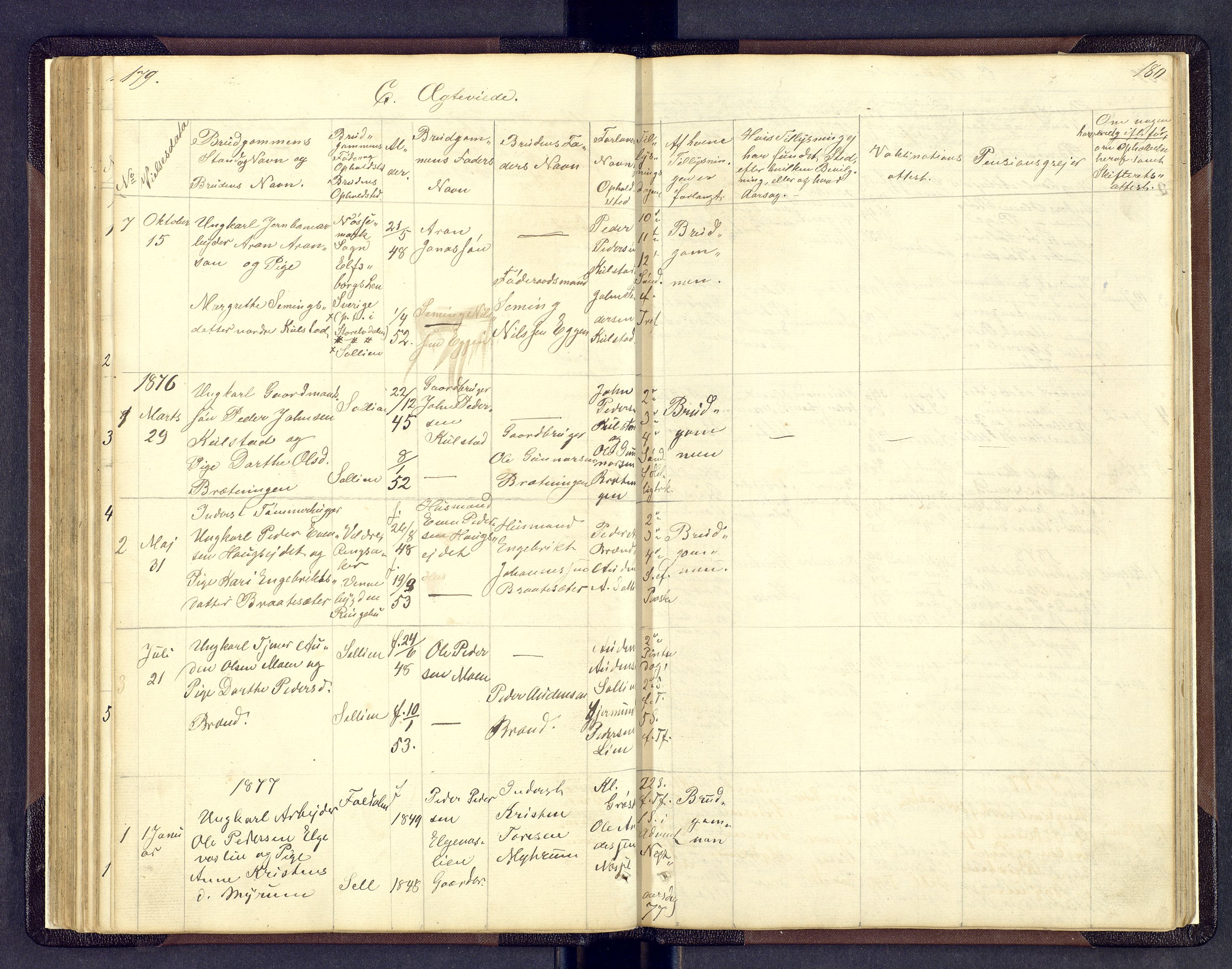 Sollia prestekontor, SAH/PREST-050/H/Ha/Hab/L0001: Parish register (copy) no. 1, 1862-1879, p. 179-180