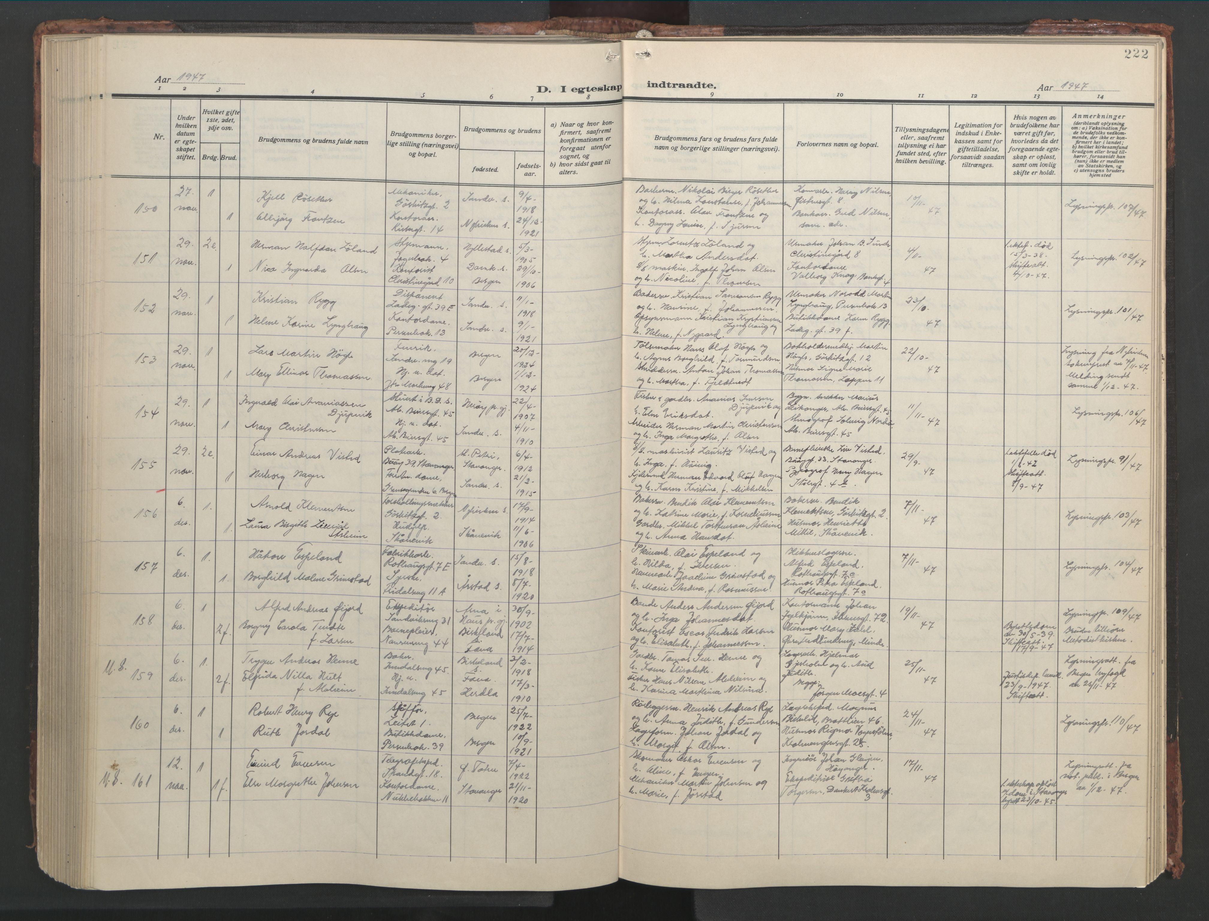 Sandviken Sokneprestembete, AV/SAB-A-77601/H/Hb/L0015: Parish register (copy) no. D 2, 1929-1953, p. 221b-222a