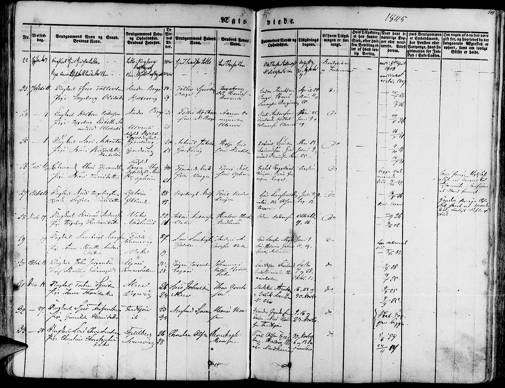 Fjelberg sokneprestembete, AV/SAB-A-75201/H/Haa: Parish register (official) no. A 6, 1835-1851, p. 249