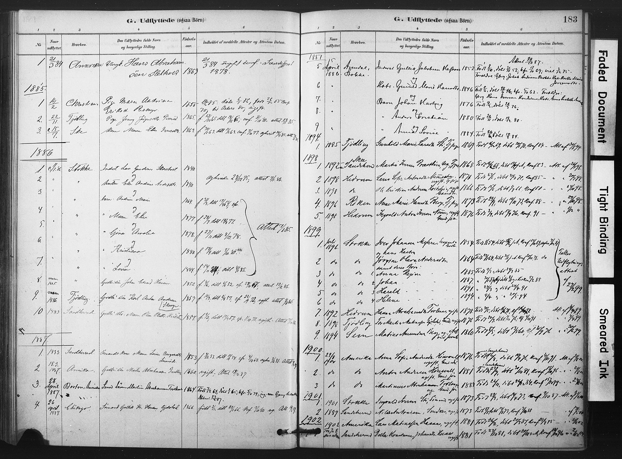 Andebu kirkebøker, AV/SAKO-A-336/F/Fc/L0001: Parish register (official) no. III 1, 1878-1902, p. 183