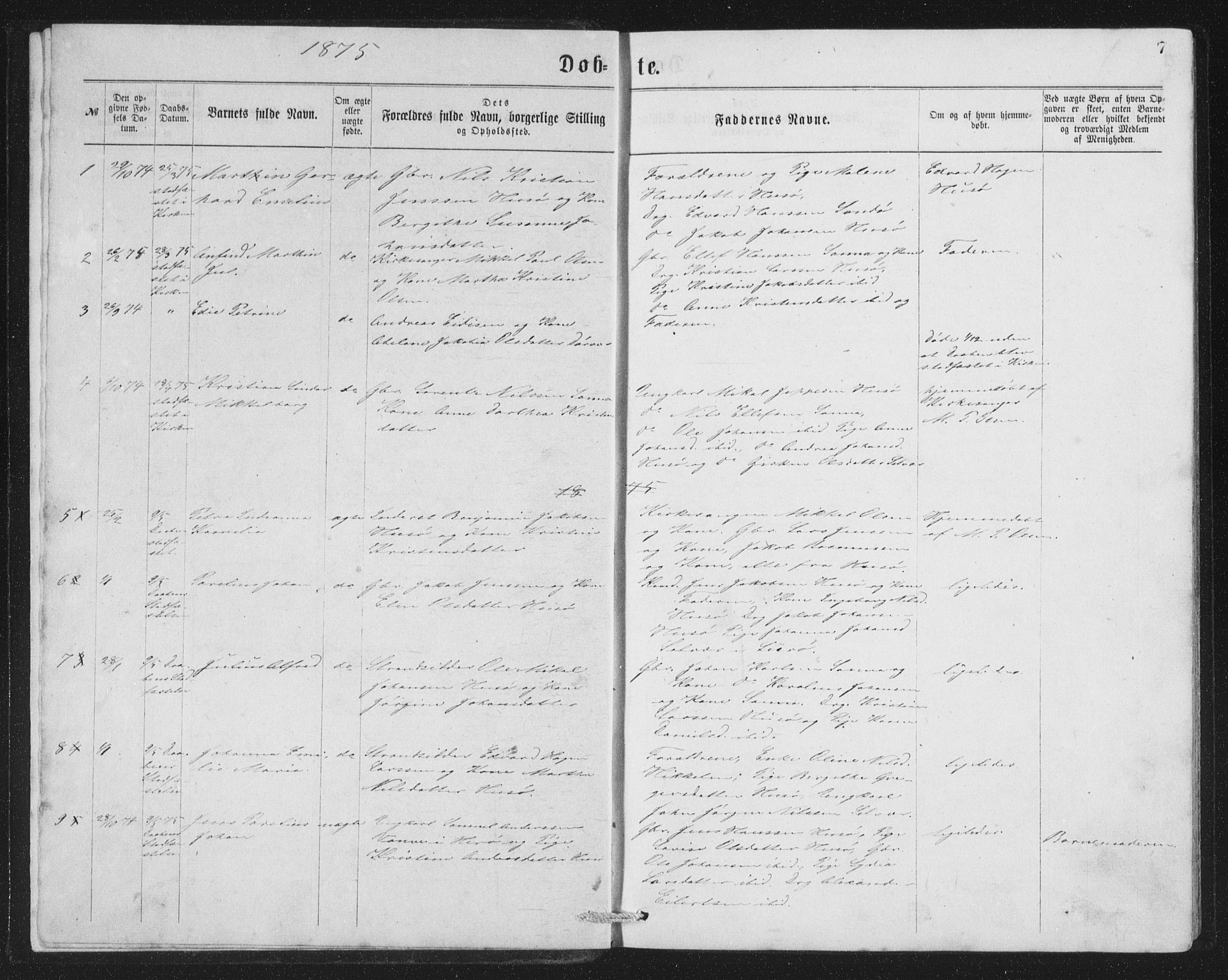 Ministerialprotokoller, klokkerbøker og fødselsregistre - Nordland, AV/SAT-A-1459/840/L0582: Parish register (copy) no. 840C02, 1874-1900, p. 7