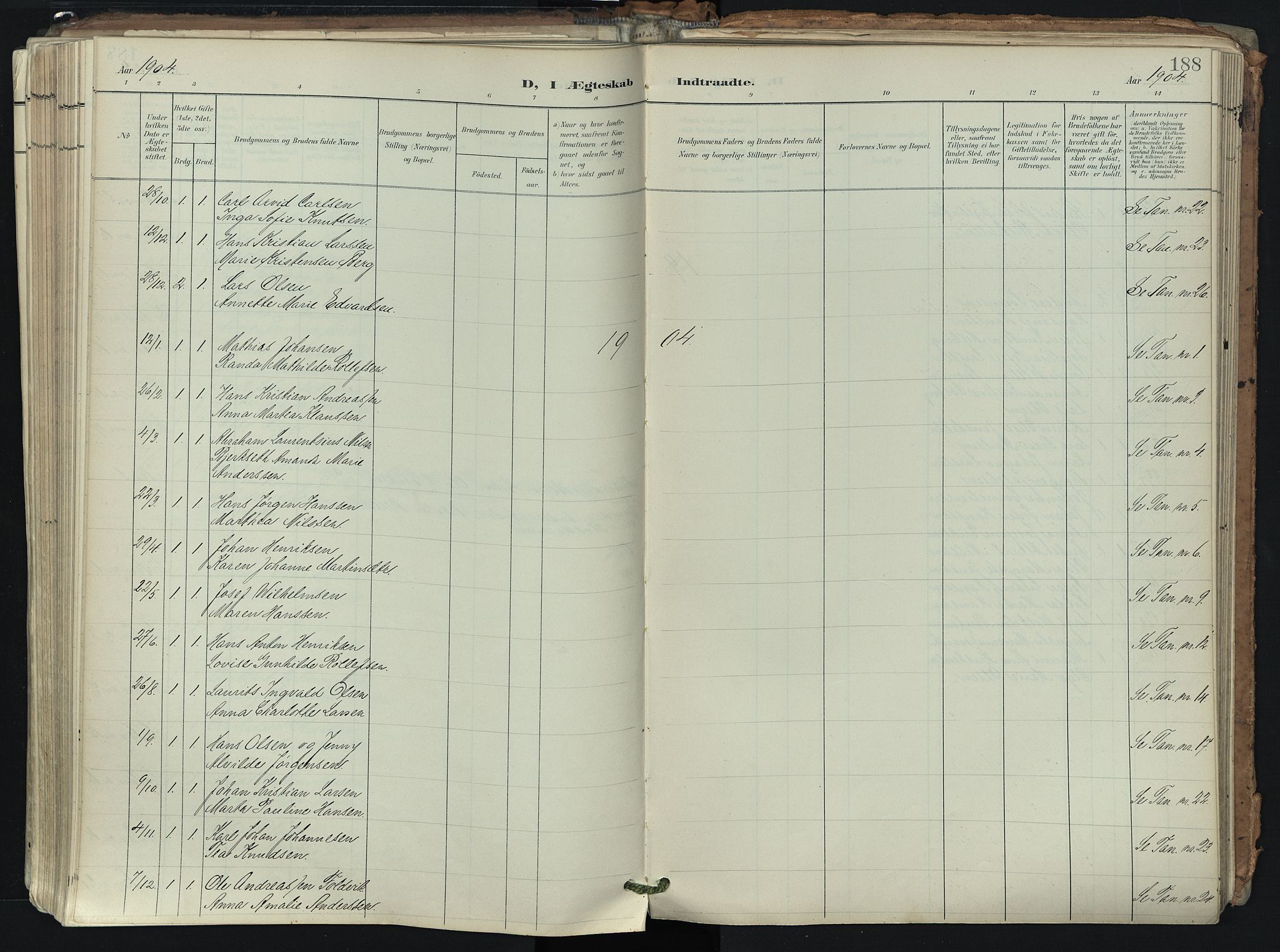 Brunlanes kirkebøker, AV/SAKO-A-342/F/Fb/L0003: Parish register (official) no. II 3, 1900-1922, p. 188