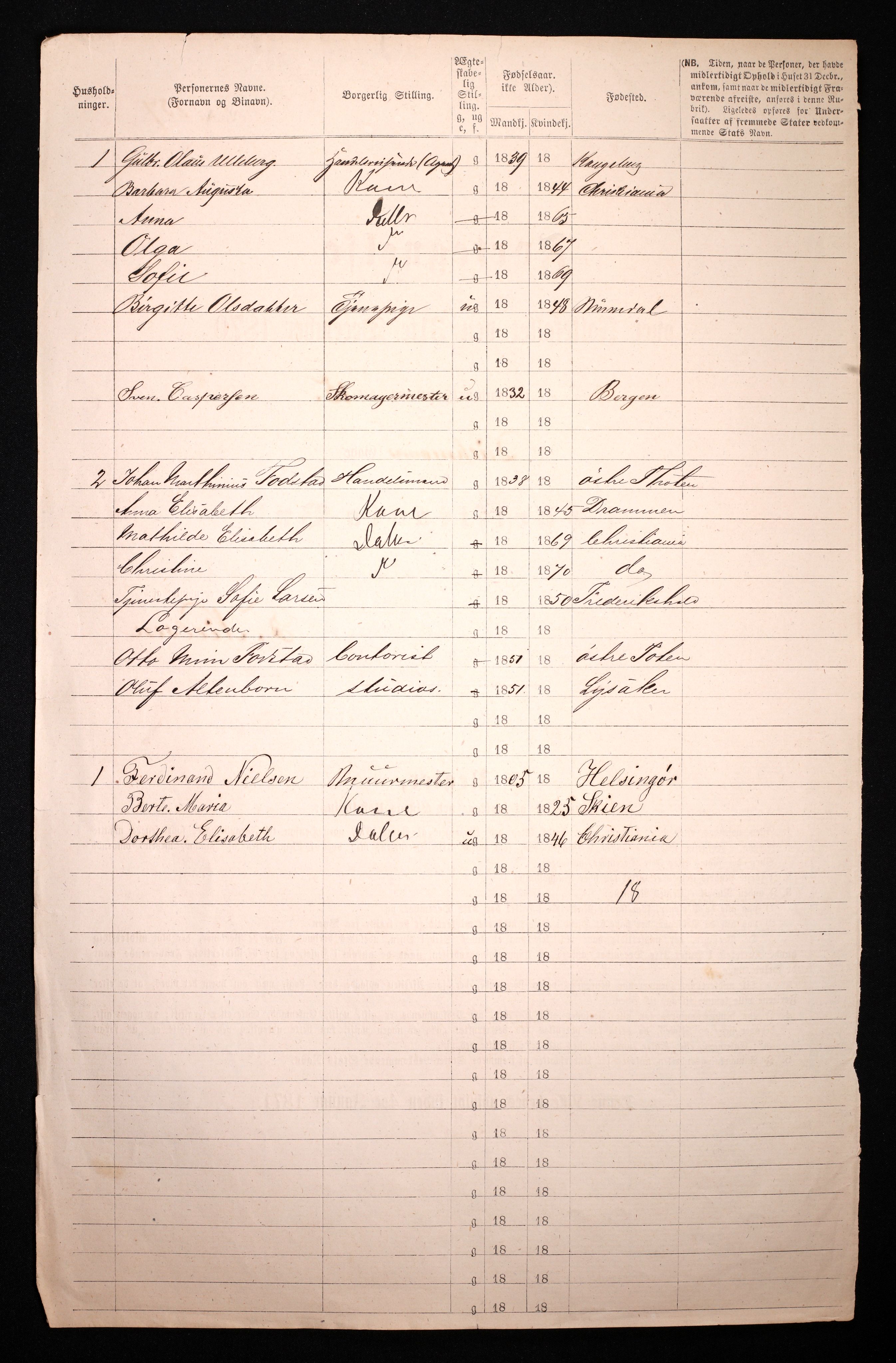 RA, 1870 census for 0301 Kristiania, 1870, p. 652