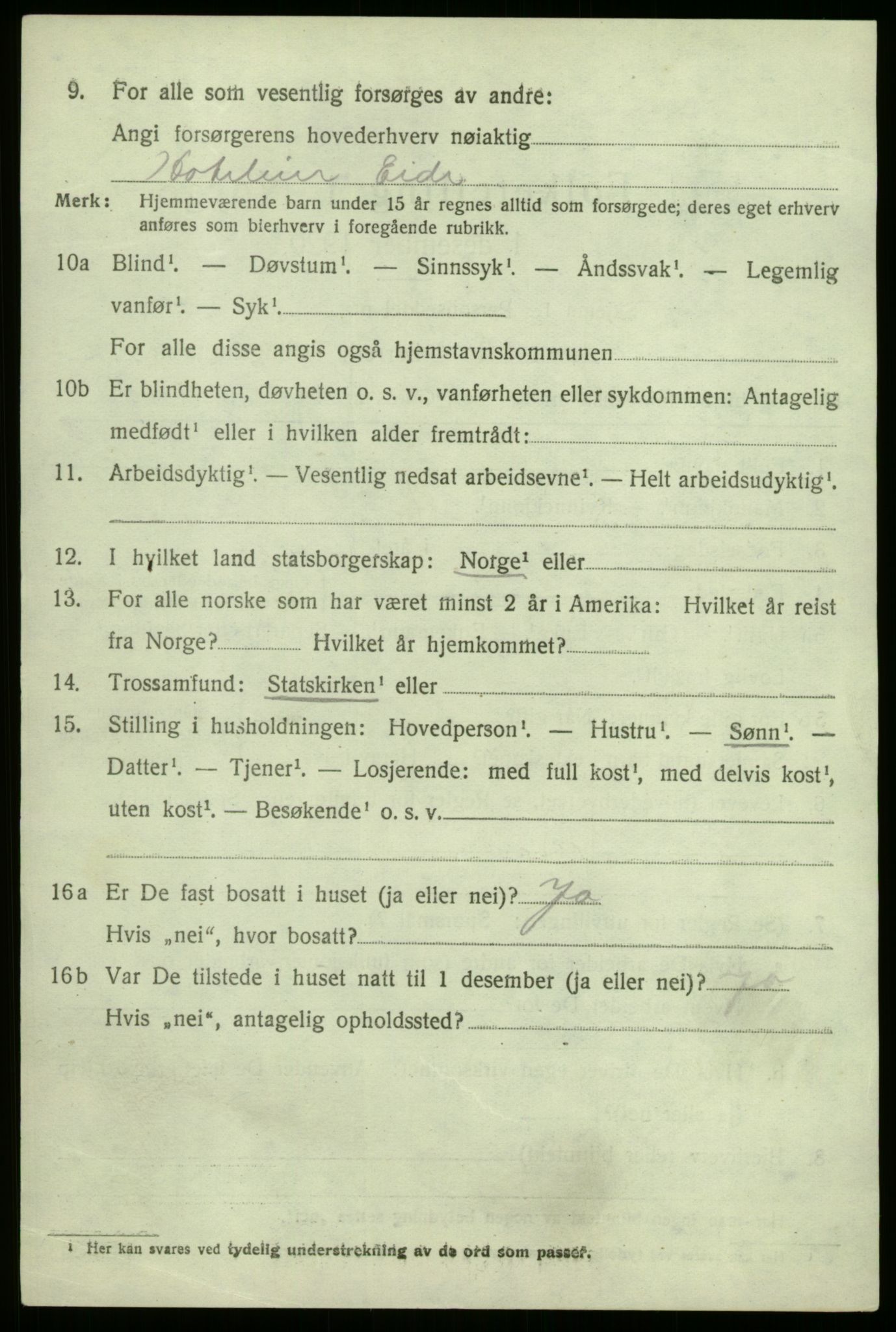 SAB, 1920 census for Kyrkjebø, 1920, p. 3862
