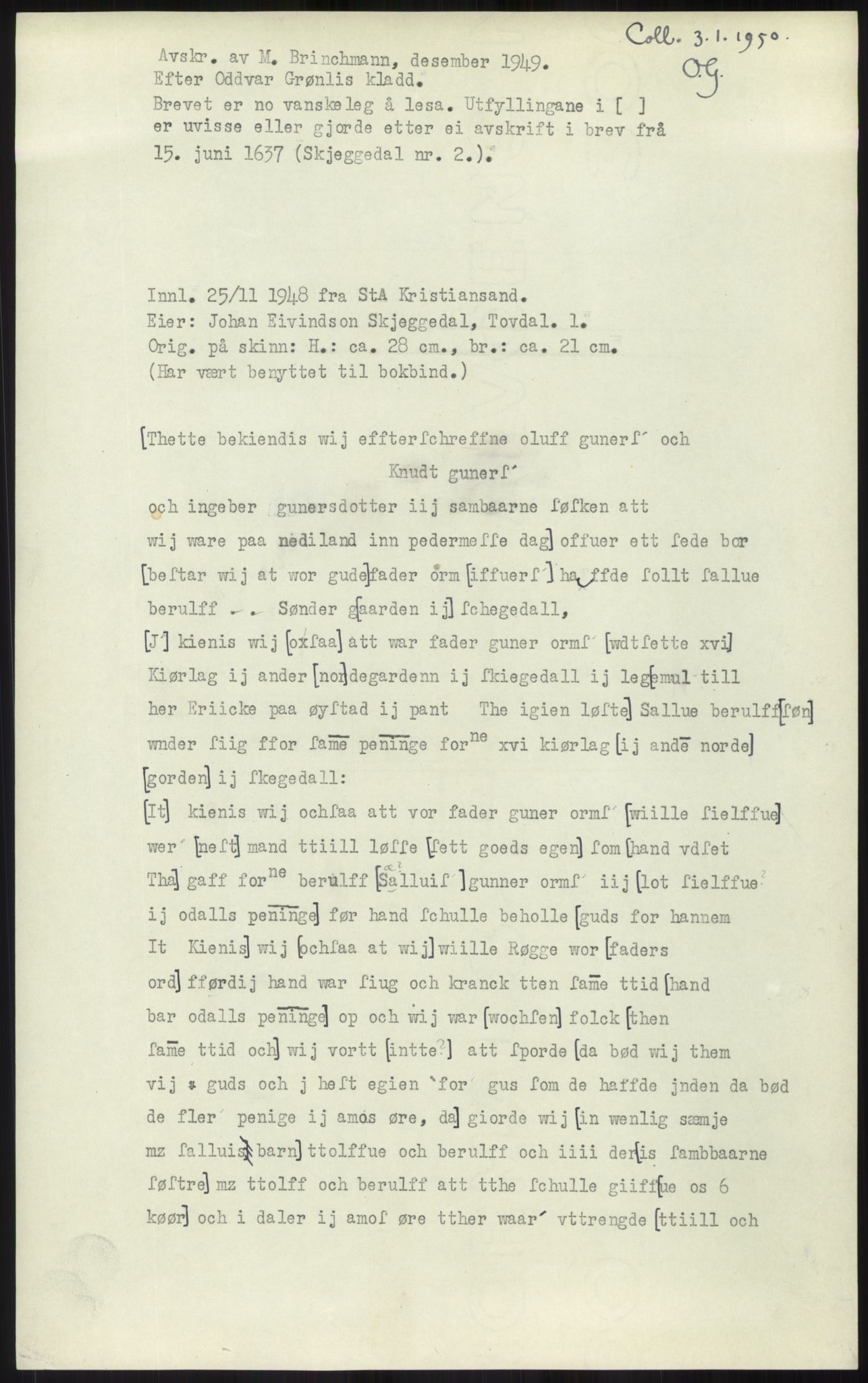 Samlinger til kildeutgivelse, Diplomavskriftsamlingen, AV/RA-EA-4053/H/Ha, p. 2064