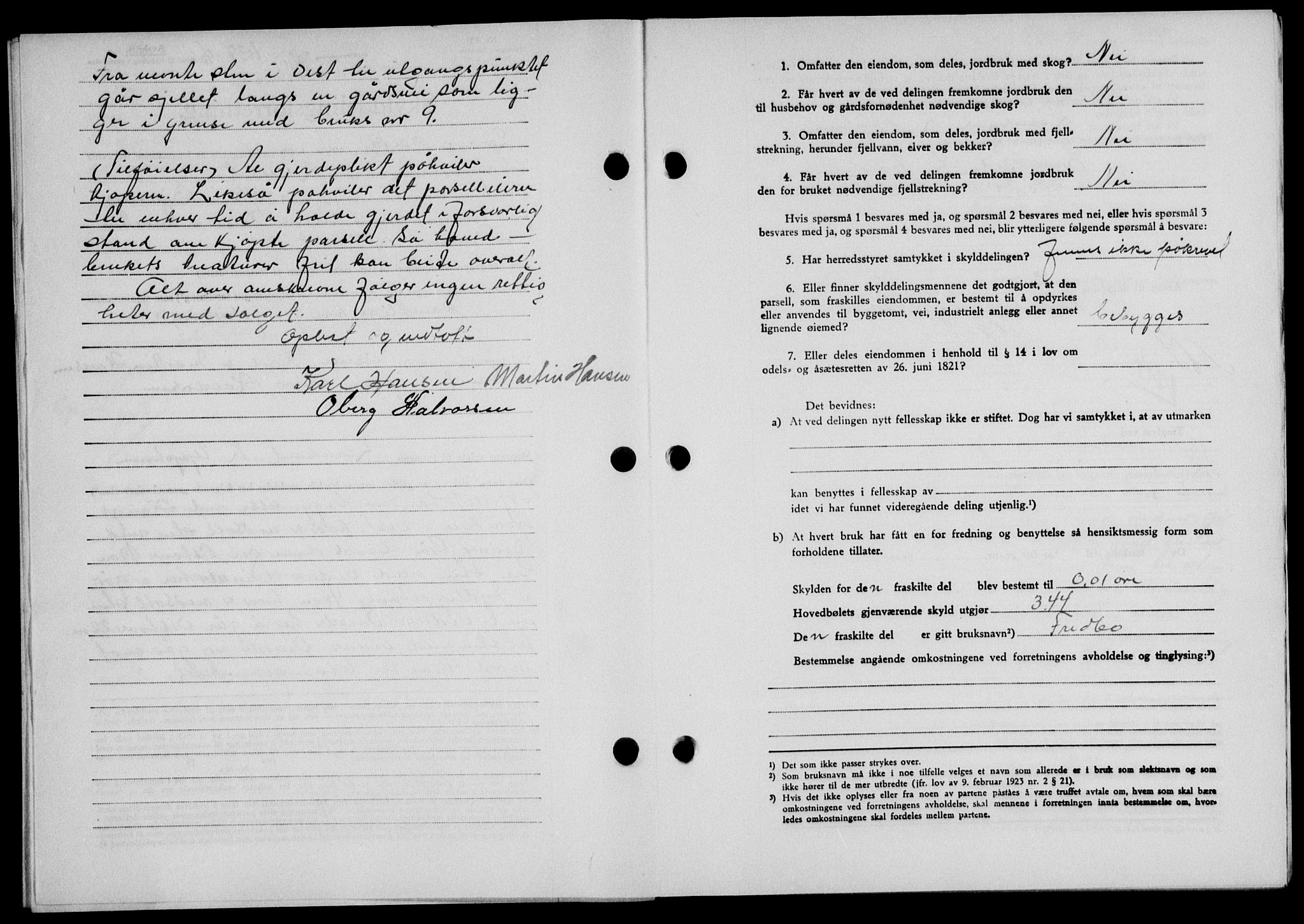 Lofoten sorenskriveri, AV/SAT-A-0017/1/2/2C/L0008a: Mortgage book no. 8a, 1940-1941, Diary no: : 1037/1940