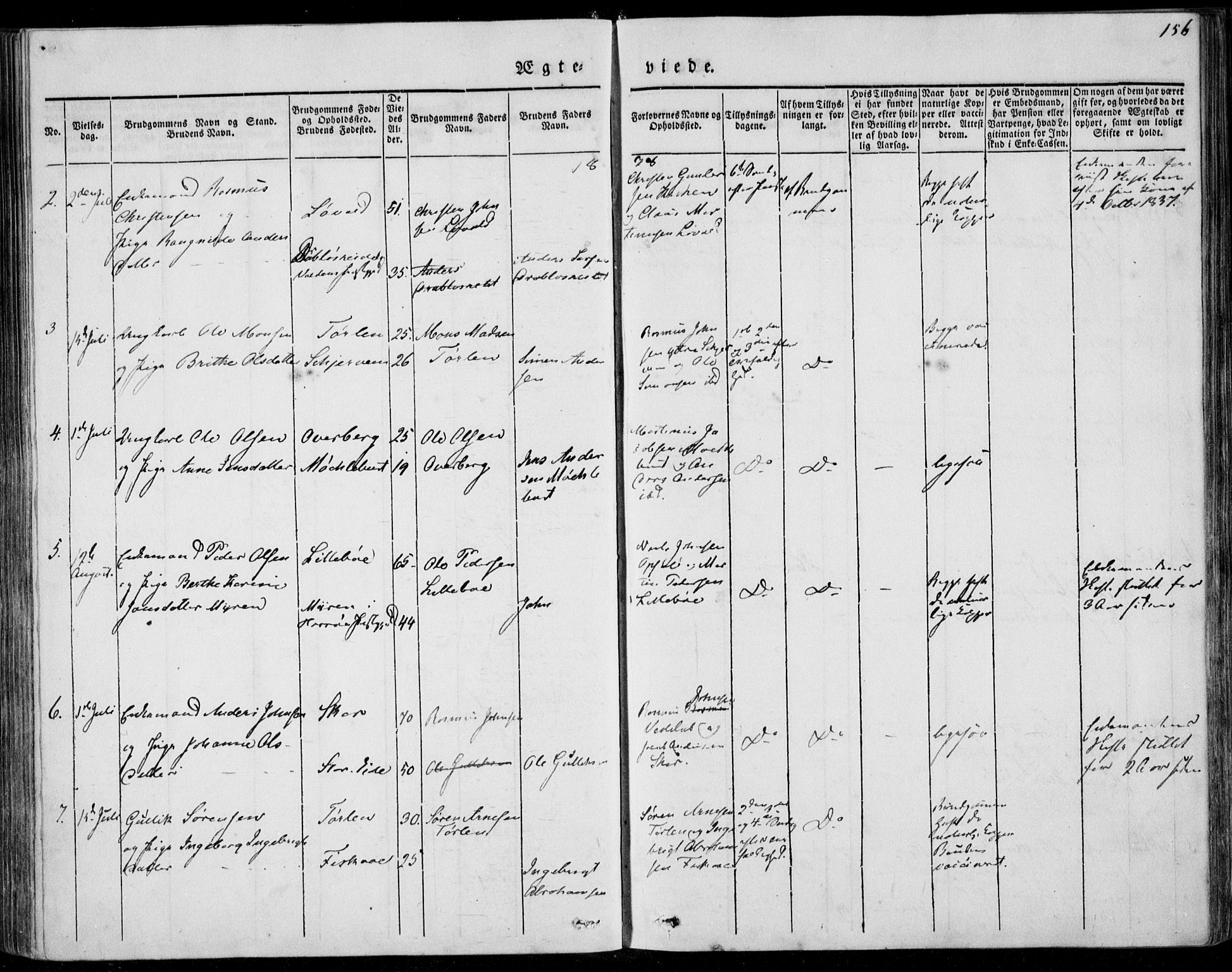 Ministerialprotokoller, klokkerbøker og fødselsregistre - Møre og Romsdal, AV/SAT-A-1454/501/L0005: Parish register (official) no. 501A05, 1831-1844, p. 156