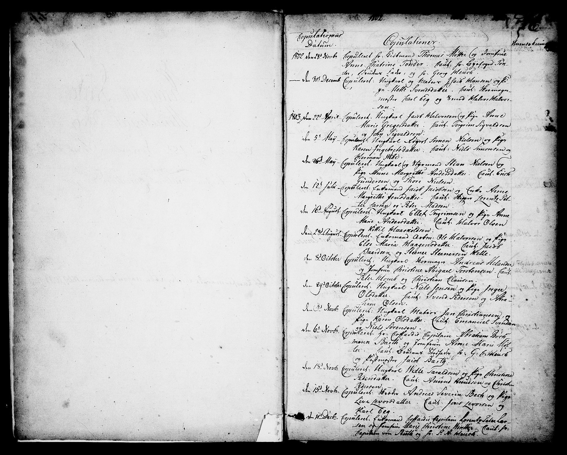 Kragerø kirkebøker, SAKO/A-278/F/Fa/L0003: Parish register (official) no. 3, 1802-1813, p. 1