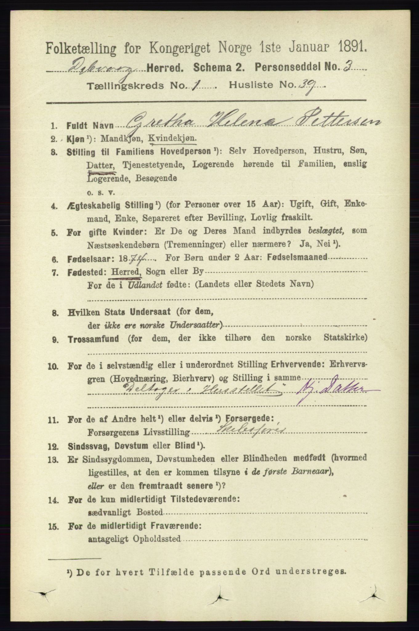 RA, 1891 census for 0915 Dypvåg, 1891, p. 344