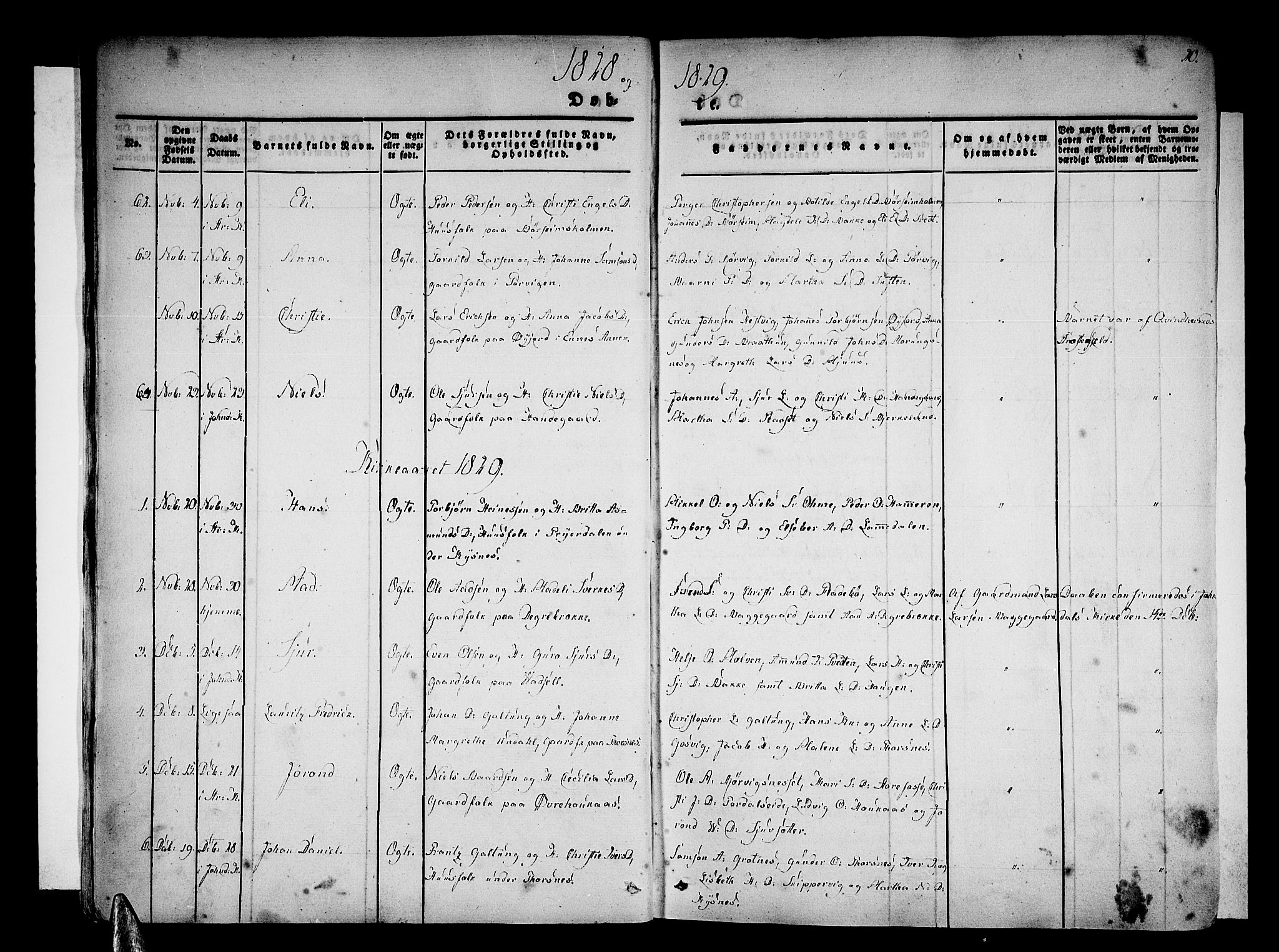 Strandebarm sokneprestembete, AV/SAB-A-78401/H/Haa: Parish register (official) no. A 6, 1826-1843, p. 20