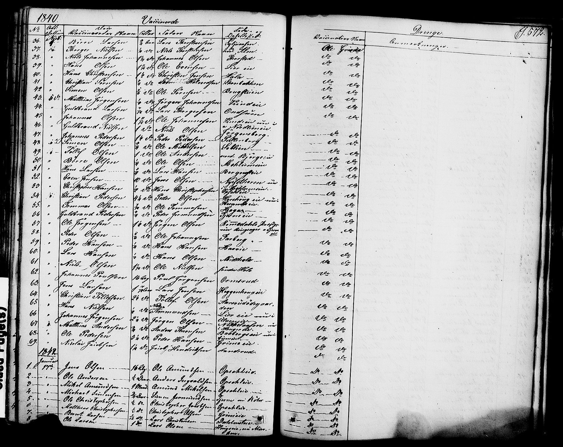 Ringsaker prestekontor, SAH/PREST-014/K/Ka/L0008: Parish register (official) no. 8, 1837-1850, p. 572