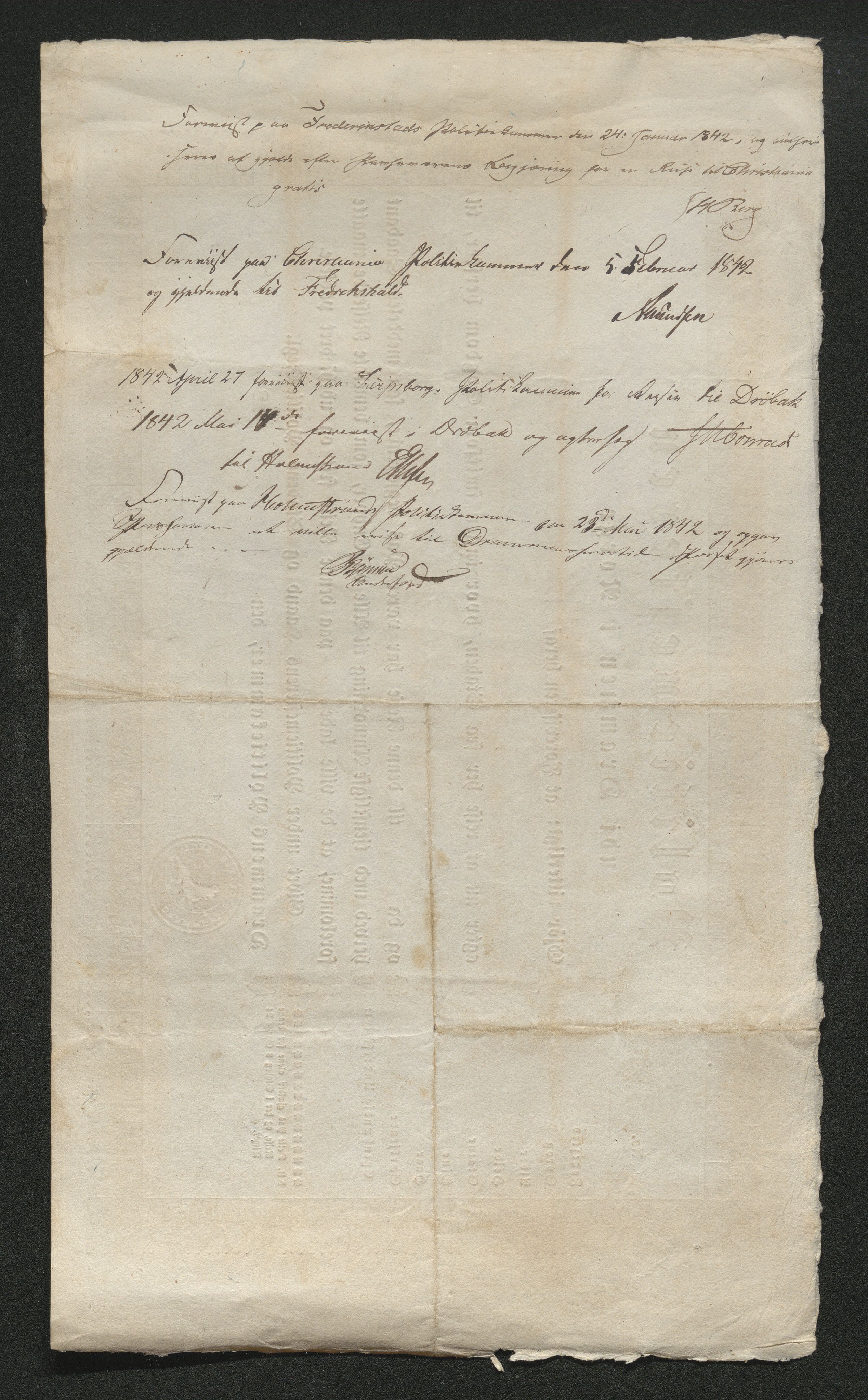 Drammen politikammer, AV/SAKO-A-623/I/Ia/Iab/L0006: Innleverte pass, 1841-1842, p. 438