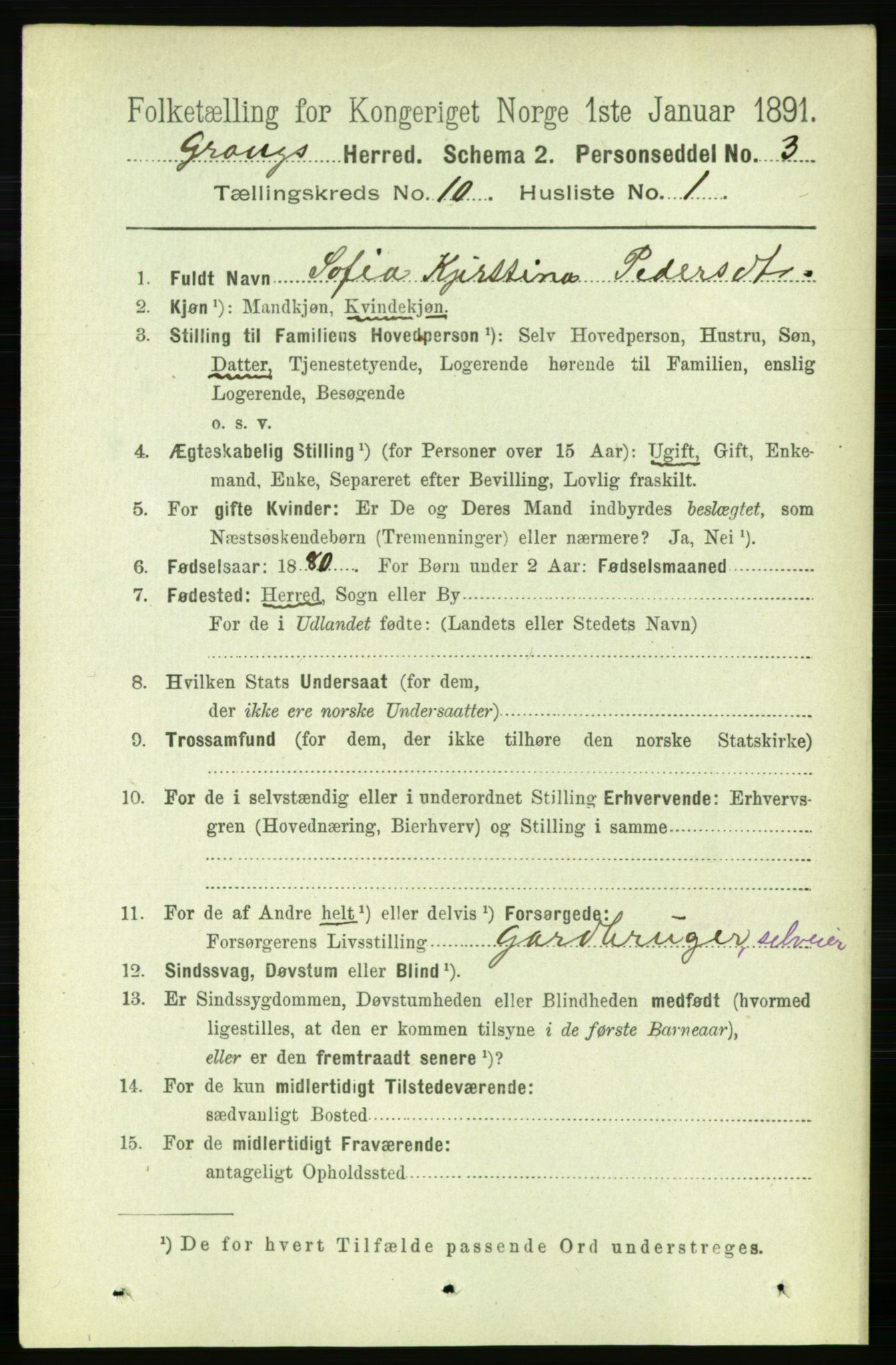 RA, 1891 census for 1742 Grong, 1891, p. 3635