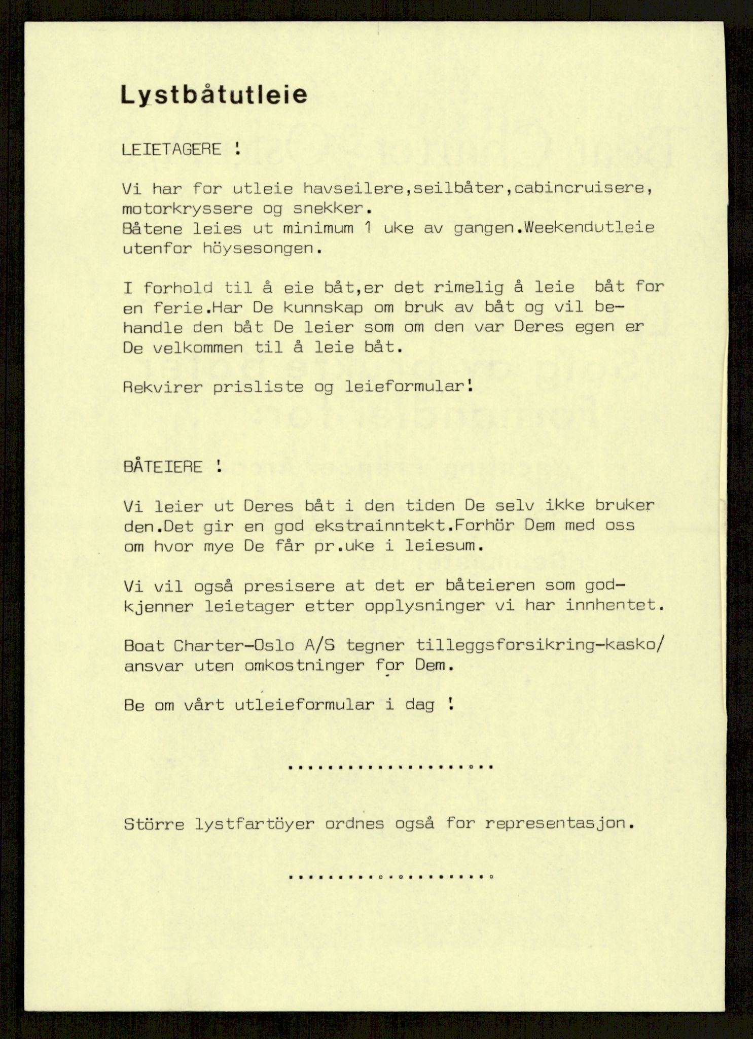 Sjøfartsdirektoratet med forløpere, generelt arkiv, AV/RA-S-1407/D/Du/Duc/L0641/0004: Skipskontrollen - Forskrifter    / Utleiebåter (2 mapper), 1977-1989, p. 382
