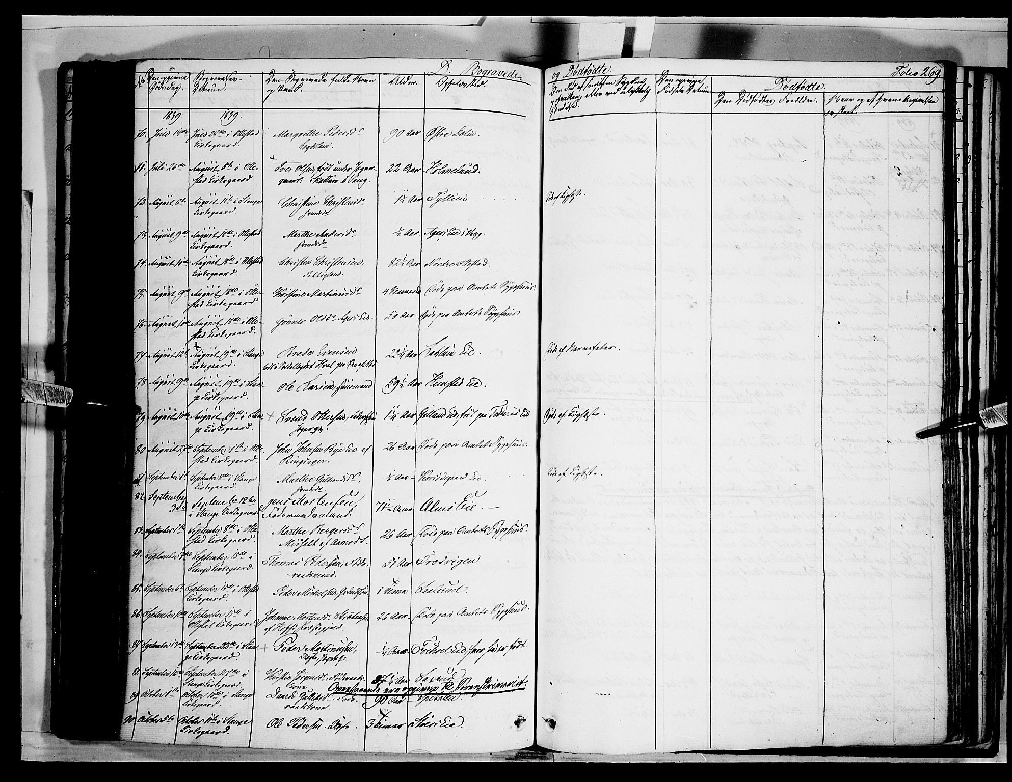 Stange prestekontor, AV/SAH-PREST-002/K/L0010: Parish register (official) no. 10, 1835-1845, p. 269