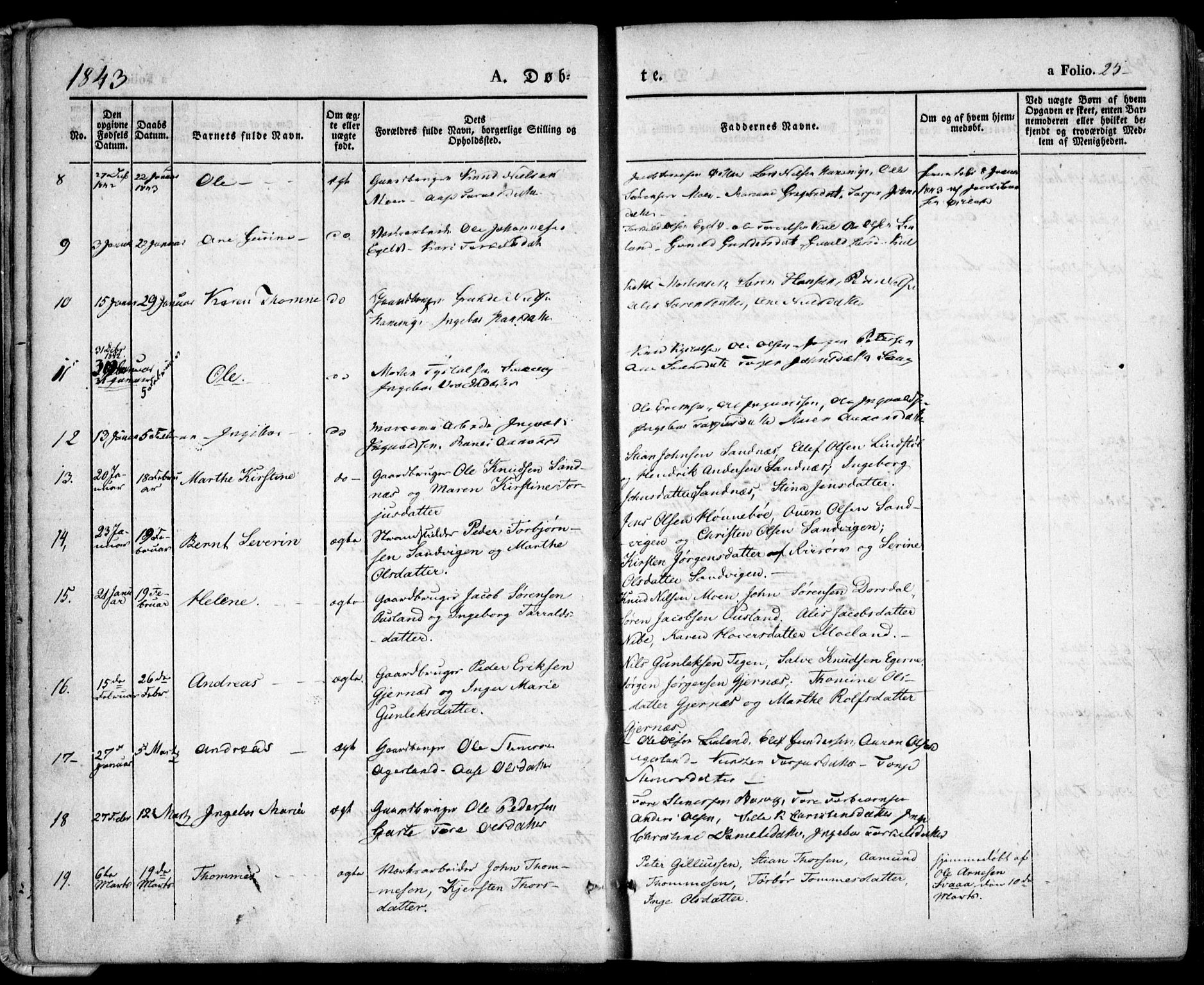 Søndeled sokneprestkontor, SAK/1111-0038/F/Fa/L0002: Parish register (official) no. A 2, 1839-1860, p. 25