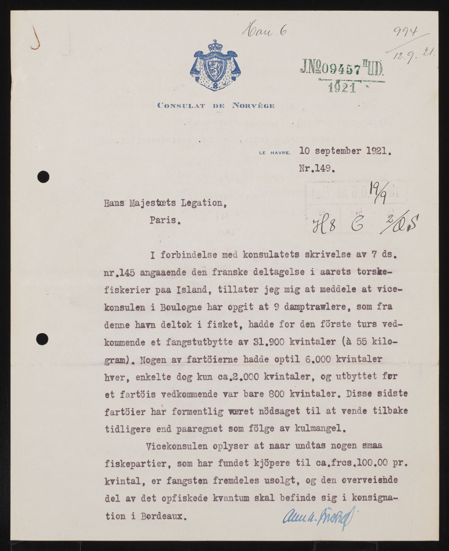 Utenriksdepartementet, AV/RA-S-2259, 1872-1932, p. 71